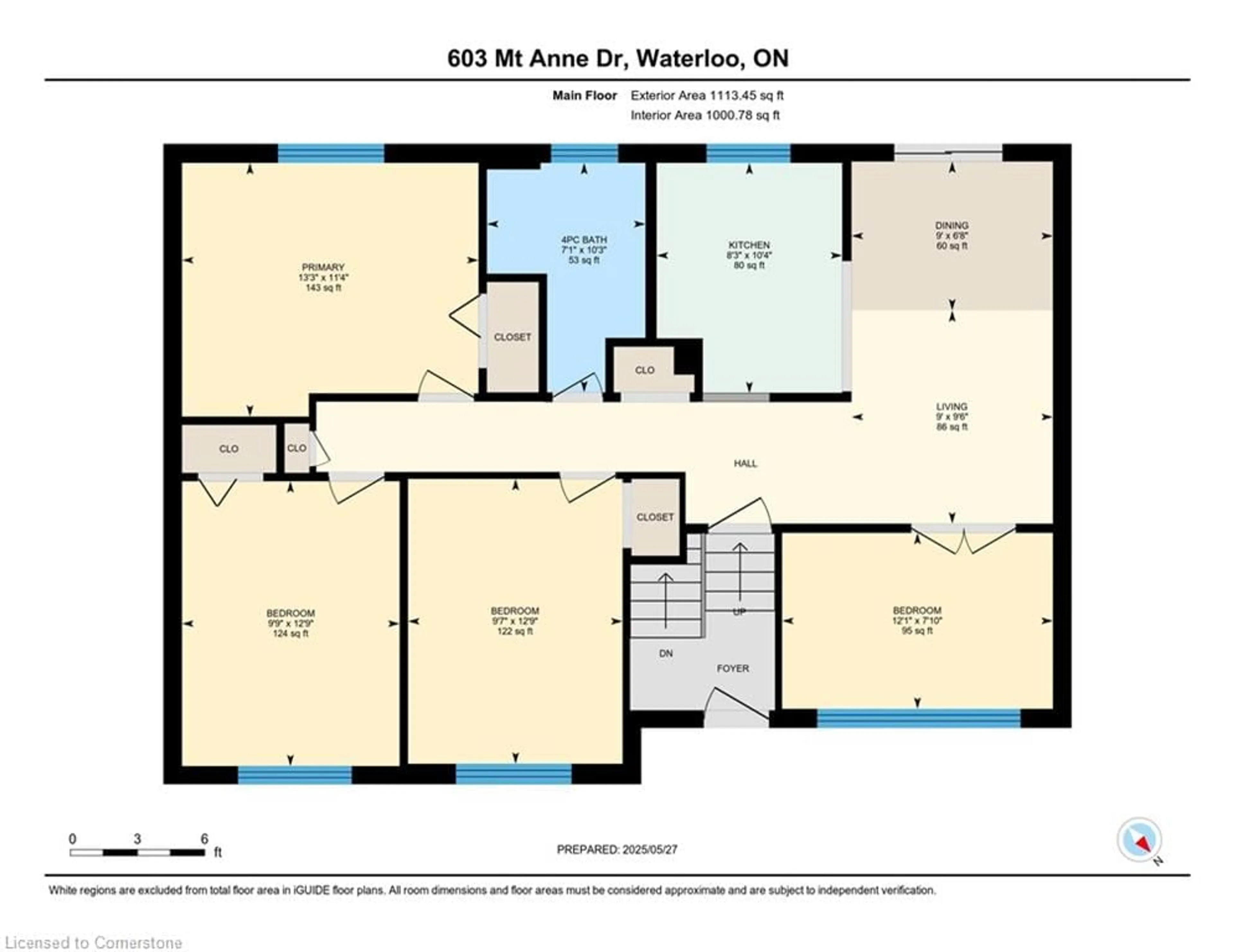 Floor plan for 603 Mount Anne Dr, Waterloo Ontario N2L 4W6