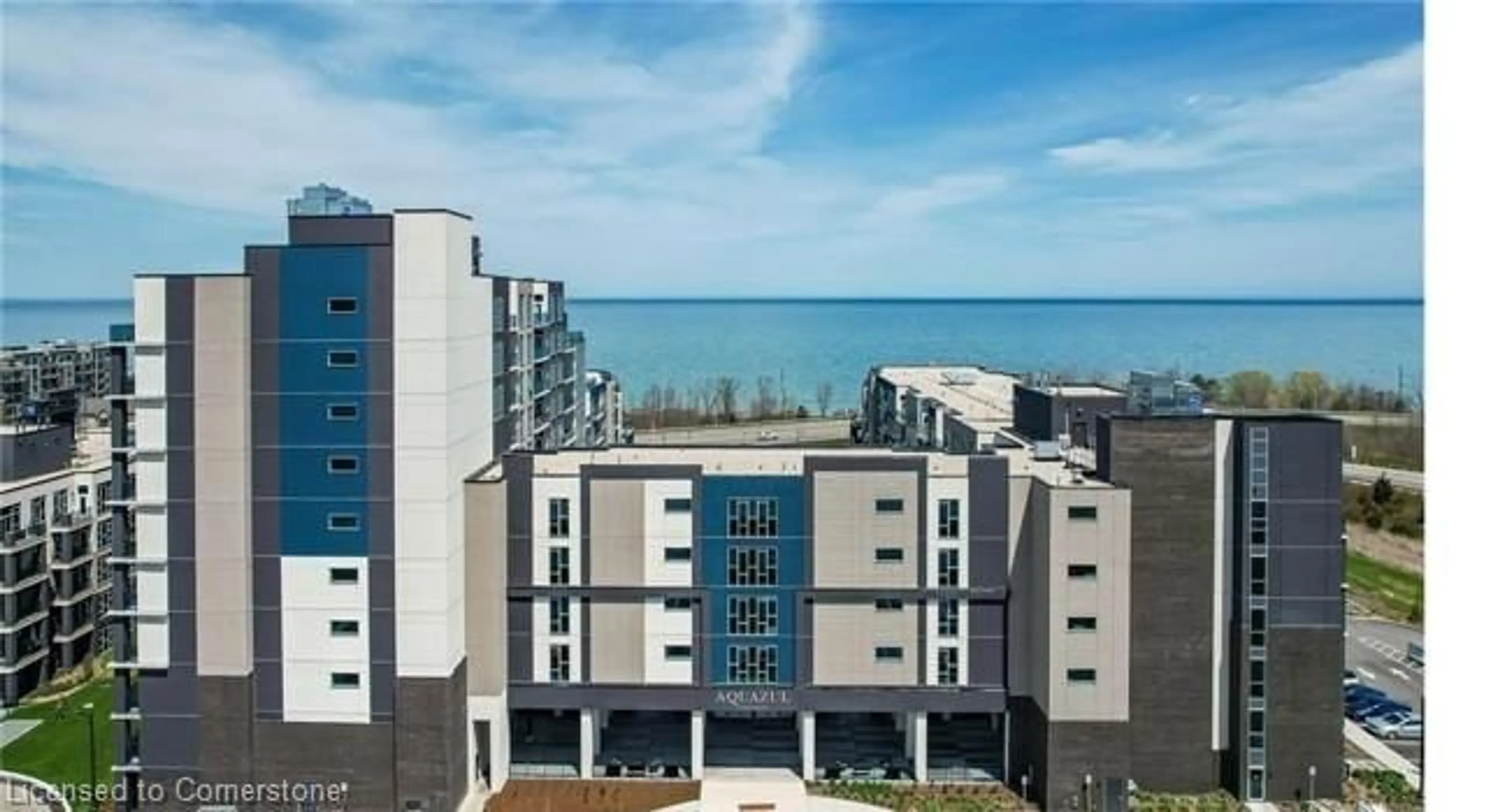 A pic from outside/outdoor area/front of a property/back of a property/a pic from drone, city buildings view from balcony for 16 Concord Pl #508, Grimsby Ontario L3M 4E8