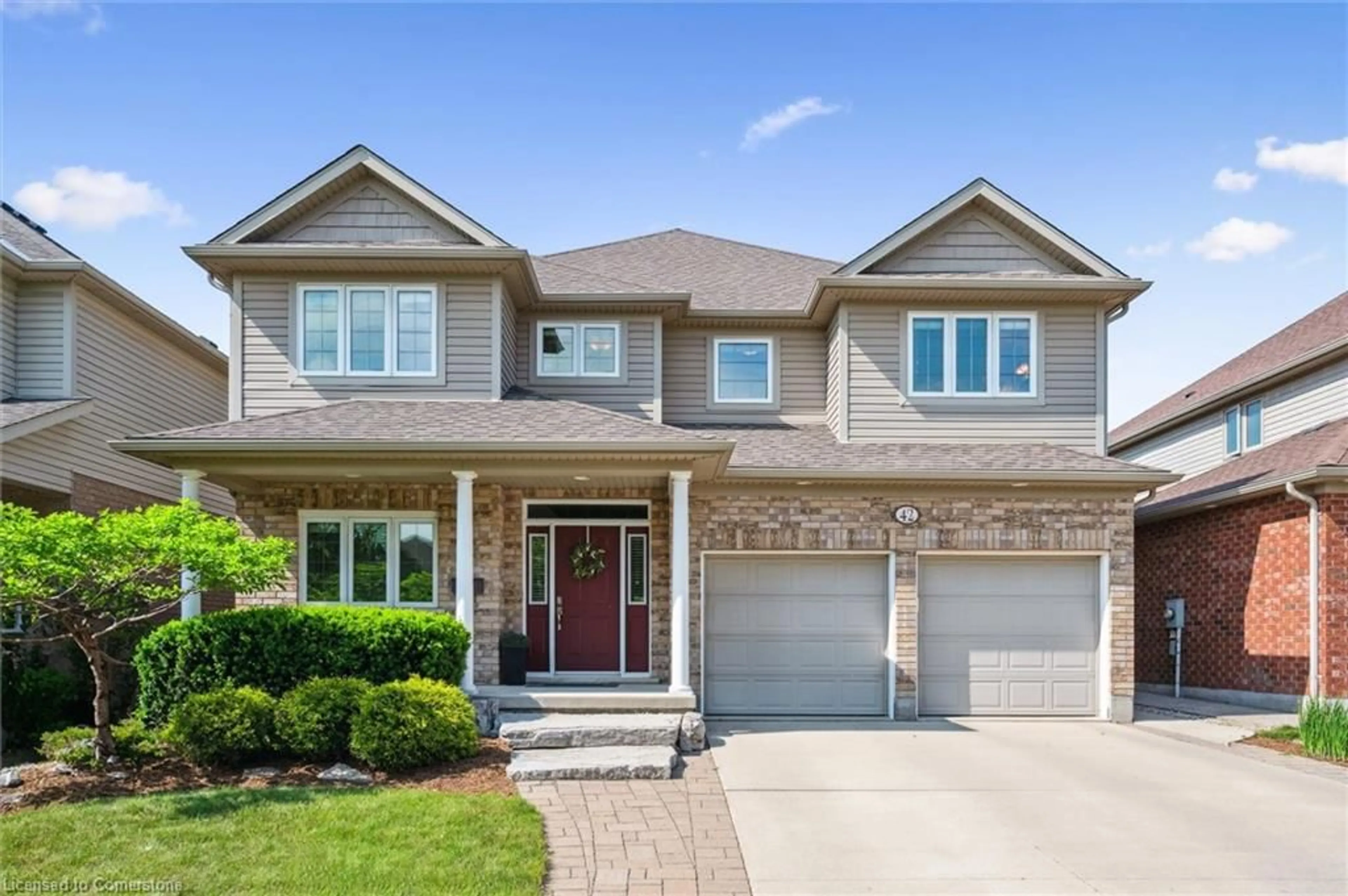 Home with brick exterior material, street for 42 Treeview Dr, St. Jacobs Ontario N0B 2N0