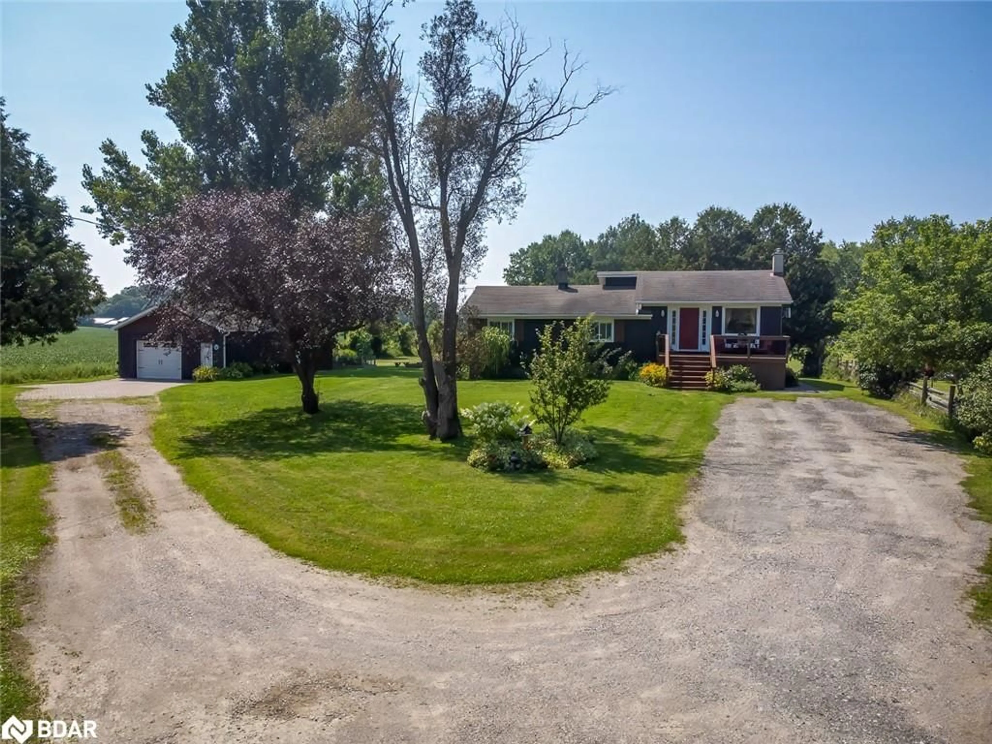 A pic from outside/outdoor area/front of a property/back of a property/a pic from drone, street for 14308 County 27 Rd, Springwater Ontario L0L 1P0