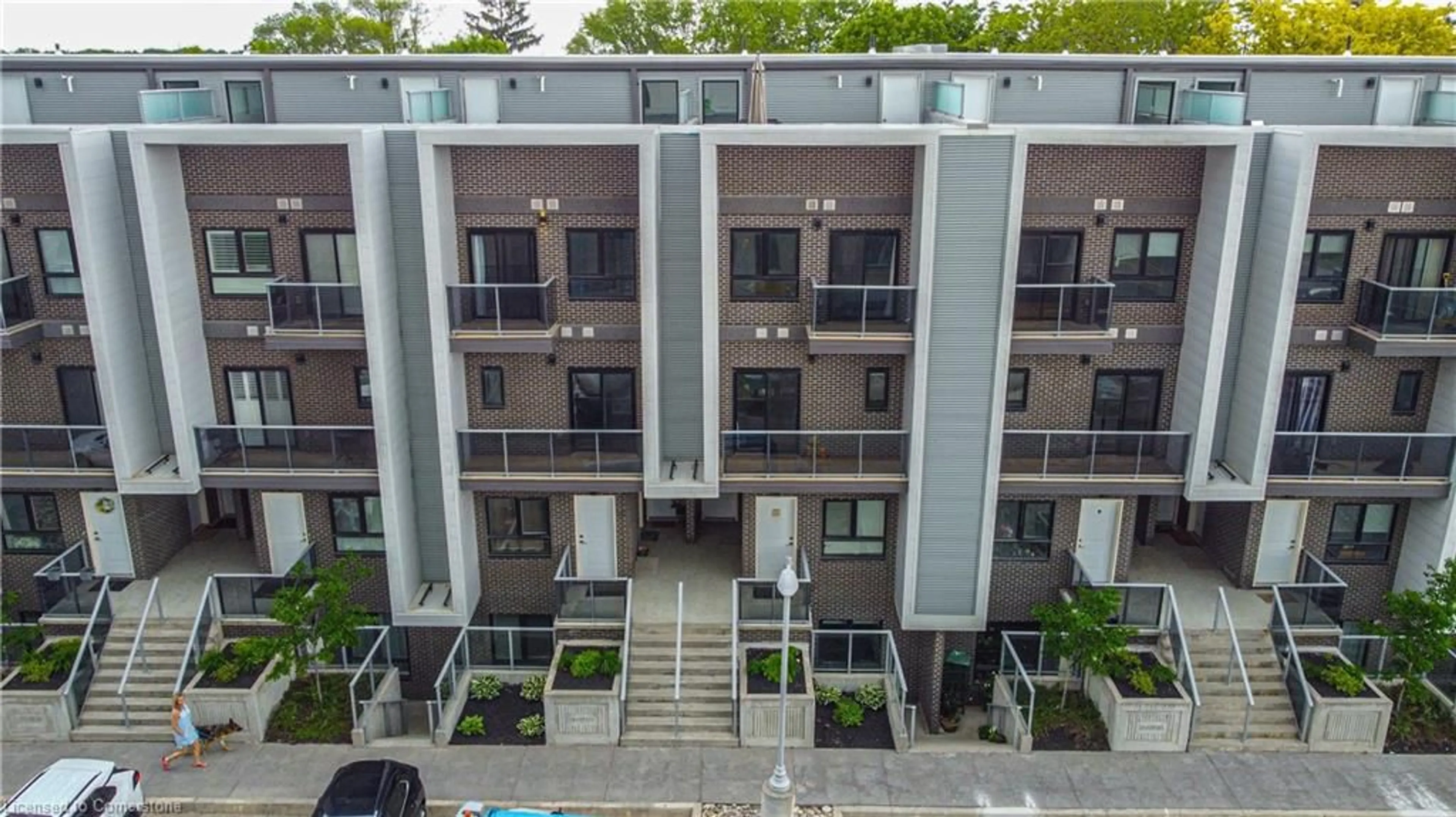 A pic from outside/outdoor area/front of a property/back of a property/a pic from drone, city buildings view from balcony for 1430 Highland Rd #19A, Kitchener Ontario N2N 0C3