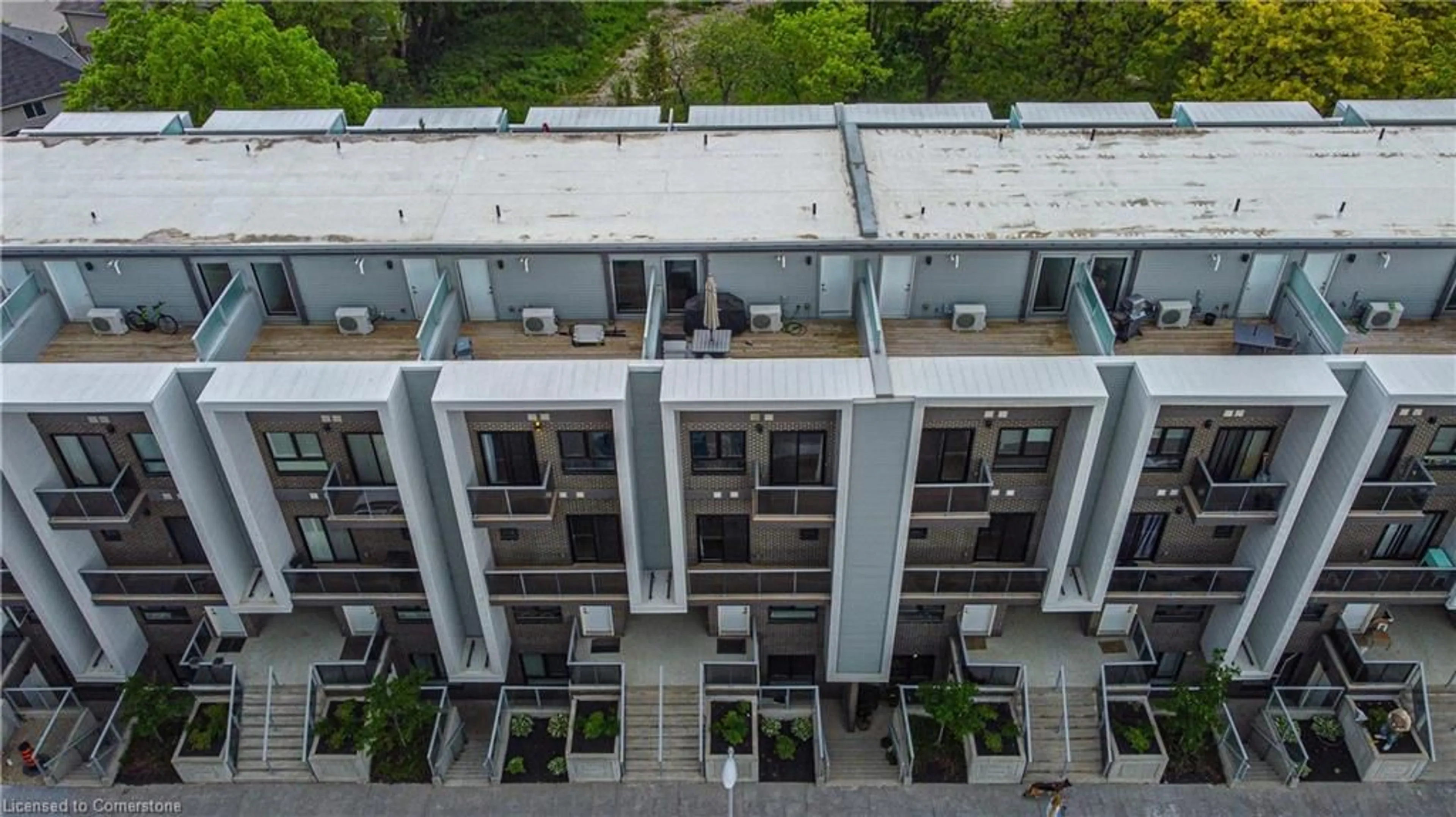 A pic from outside/outdoor area/front of a property/back of a property/a pic from drone, city buildings view from balcony for 1430 Highland Rd #19A, Kitchener Ontario N2N 0C3