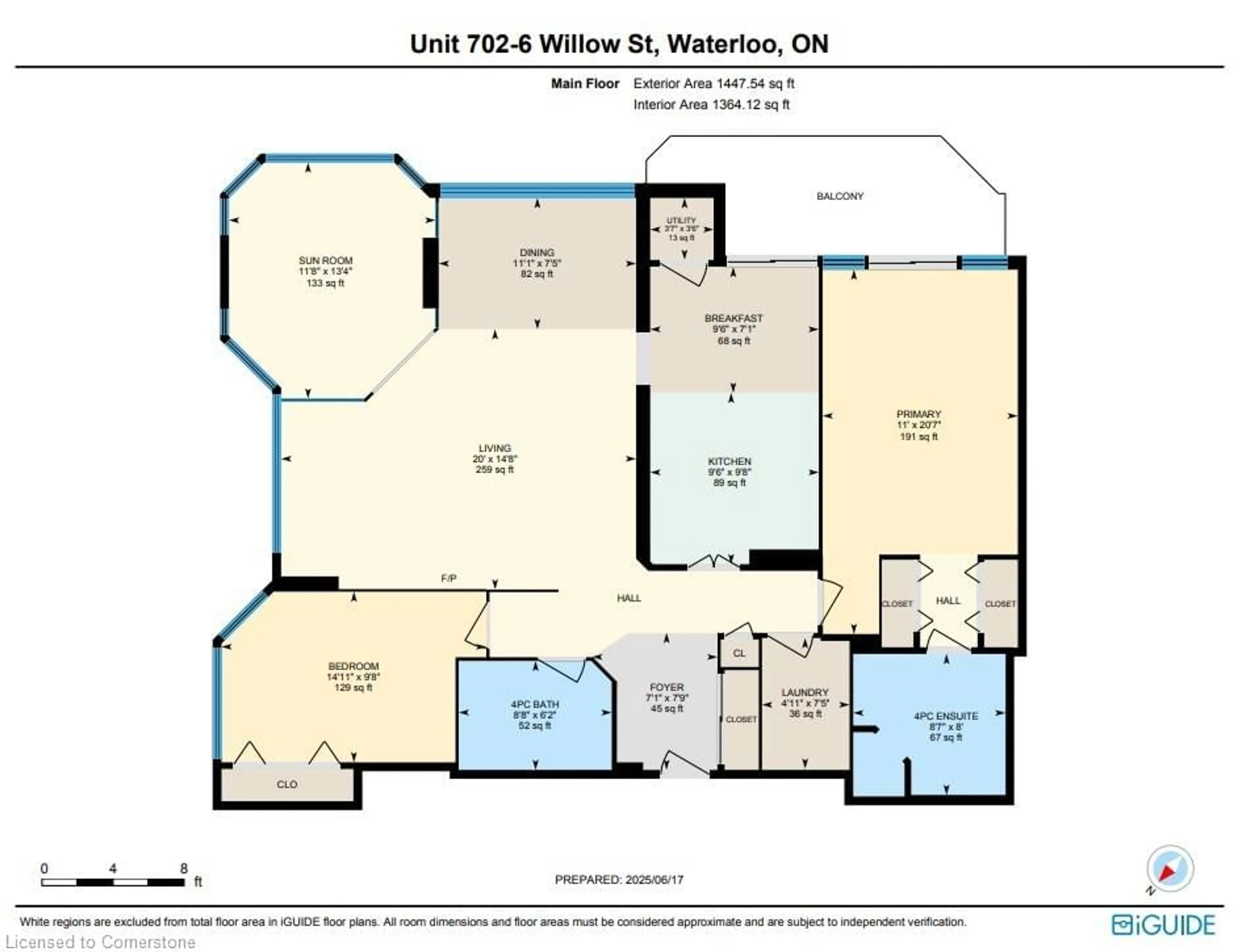 Floor plan for 6 Willow St #702, Waterloo Ontario N2J 4S3