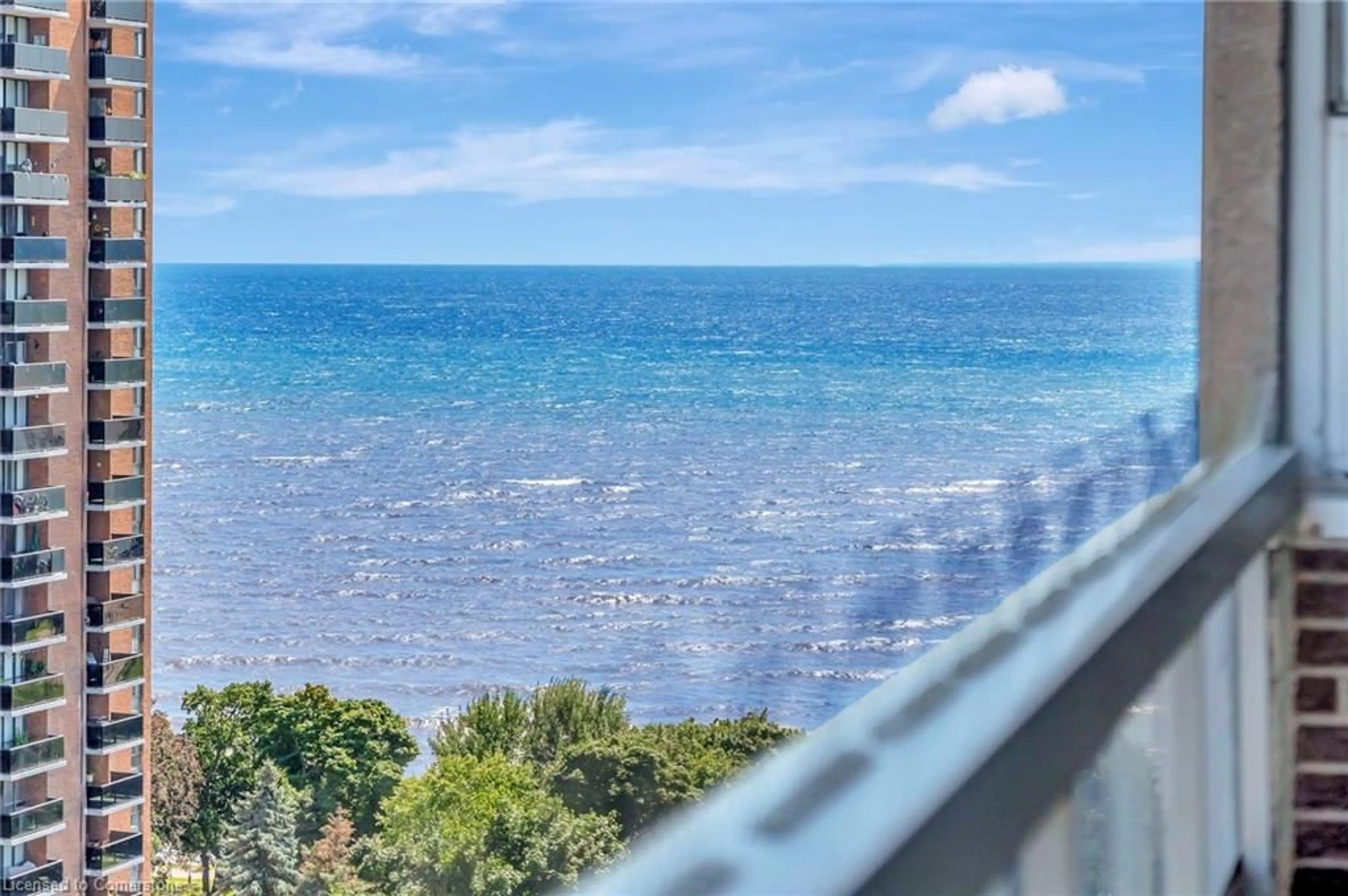 Balcony in the apartment, water/lake/river/ocean view for 2263 Marine Dr #1505, Oakville Ontario L6L 5K1