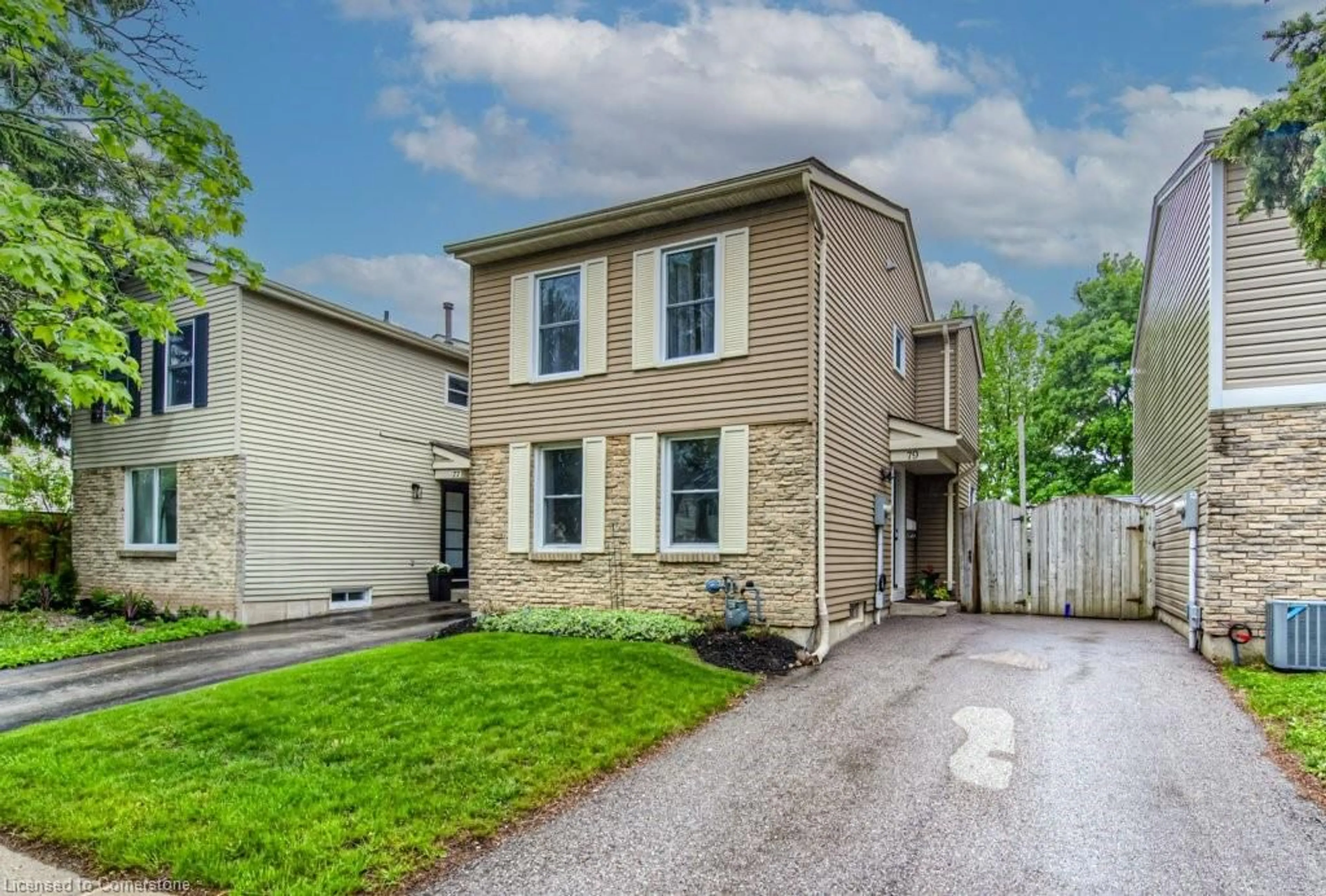 Home with brick exterior material, street for 79 Timberlane Cres, Kitchener Ontario N2N 1T5