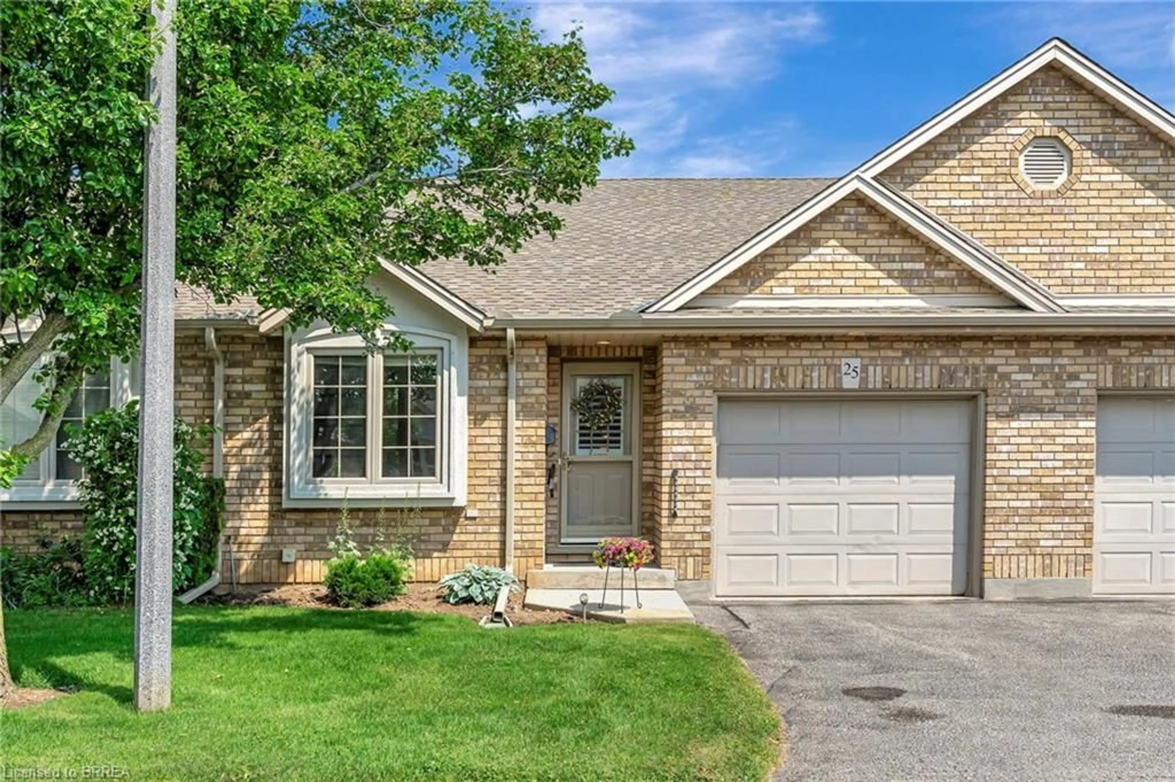Home with brick exterior material, street for 25 Cobden Crt #25, Brantford Ontario N3R 8B5
