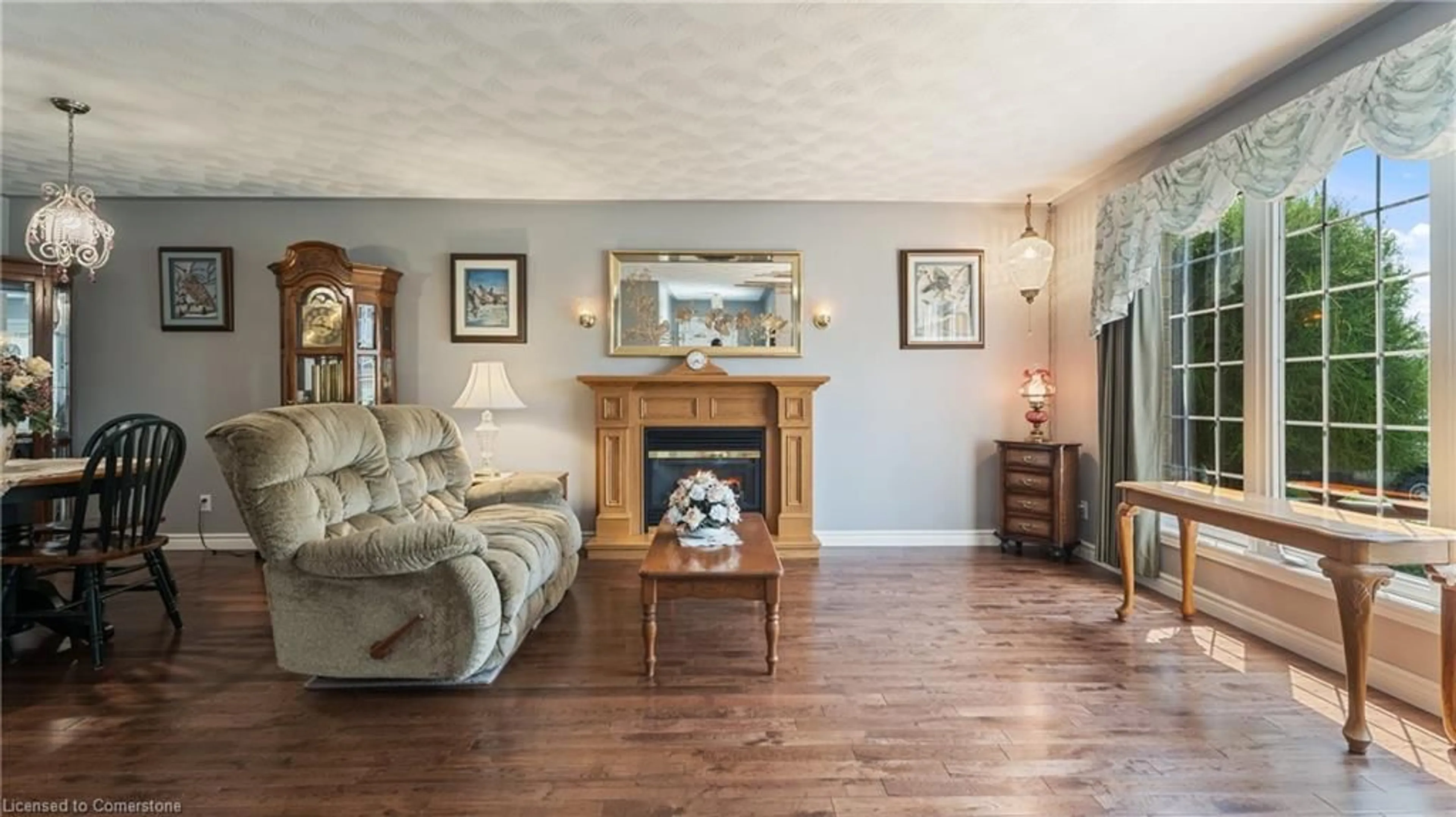 Living room with furniture, wood/laminate floor for 49 Mann Ave, Simcoe Ontario N3Y 5J2