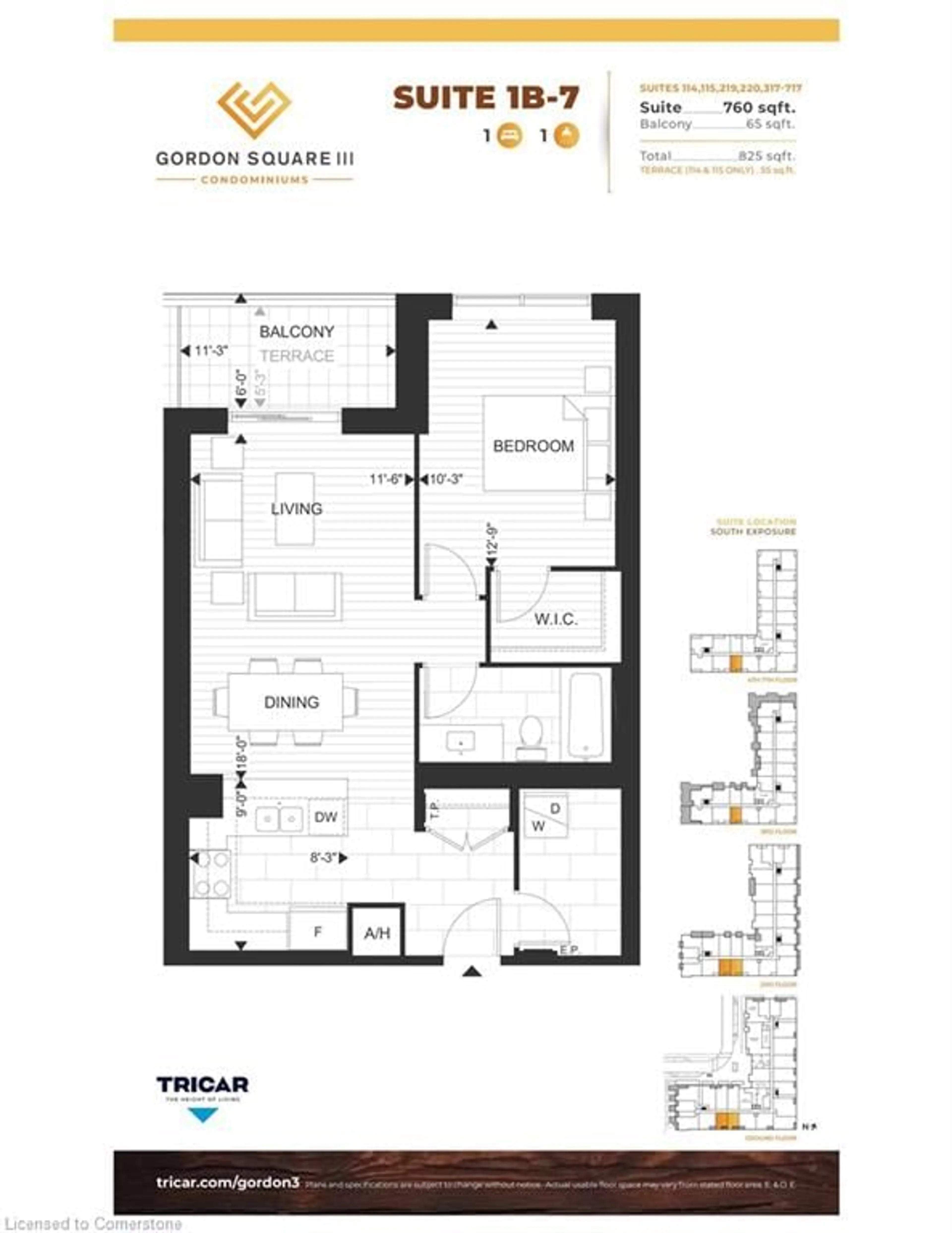 Floor plan for 1882 Gordon St #317, Guelph Ontario N1L 0P4