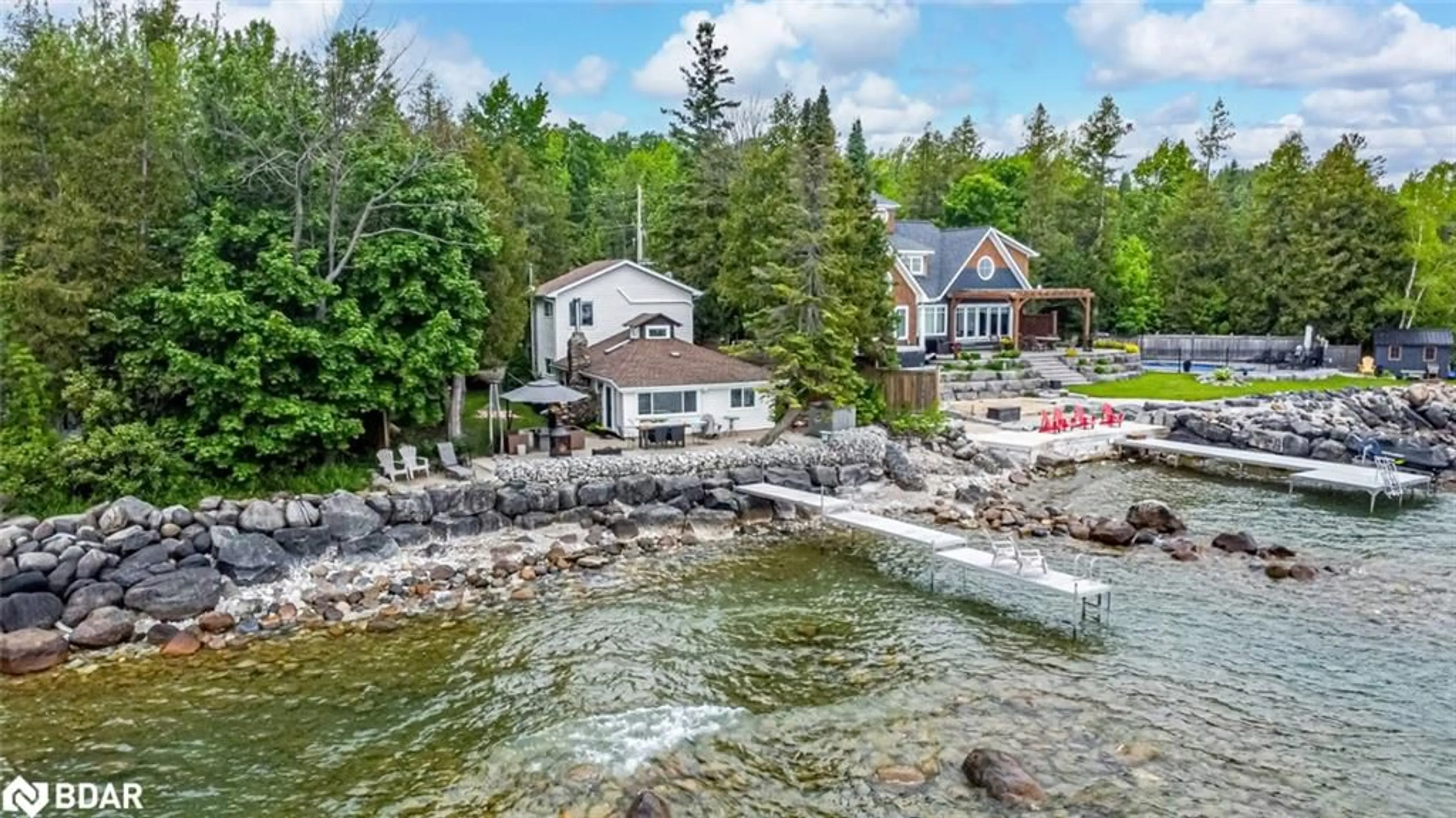 A pic from outside/outdoor area/front of a property/back of a property/a pic from drone, water/lake/river/ocean view for 315 Cedar Ave, Meaford Ontario N4L 1W5