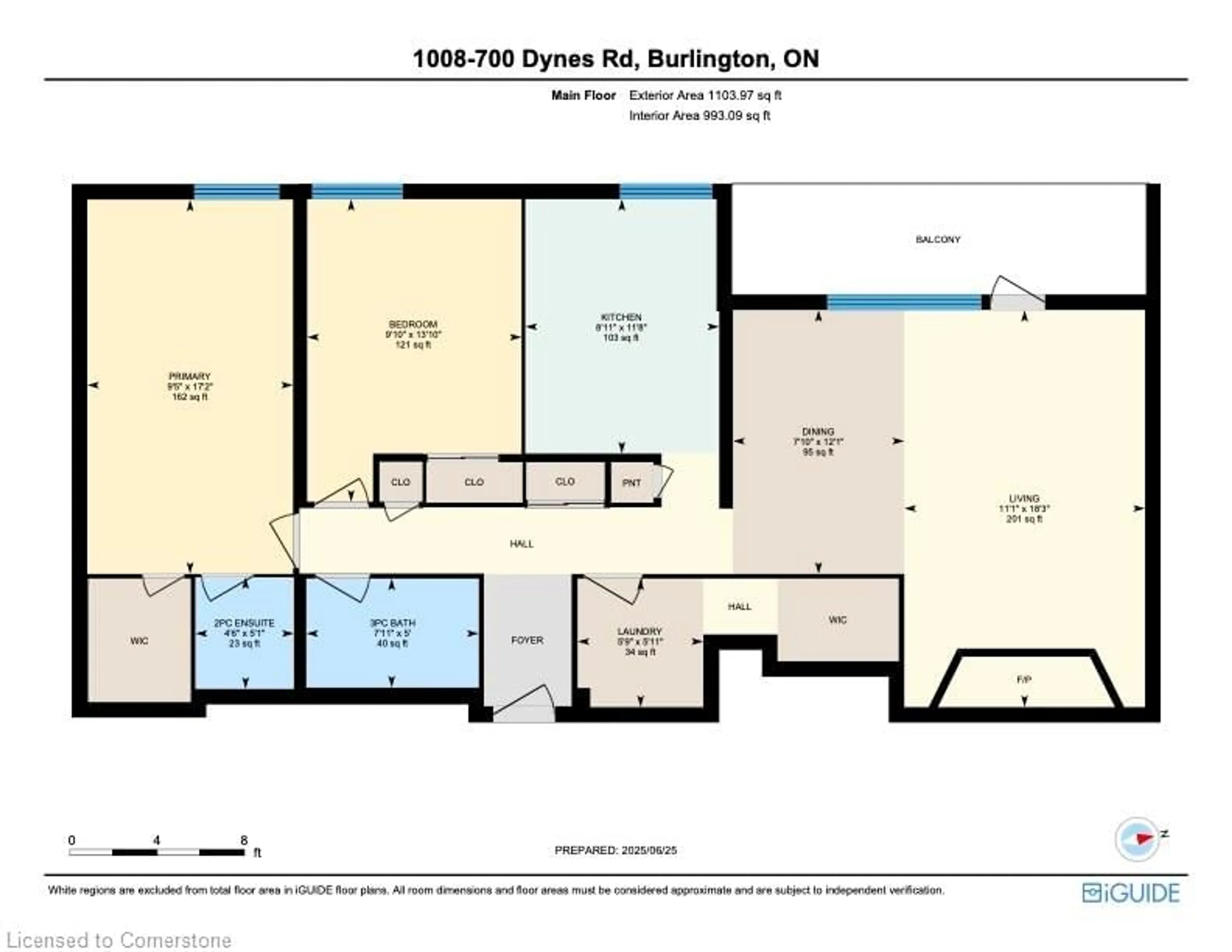 Floor plan for 700 Dynes Rd #1008, Burlington Ontario L7N 3M2