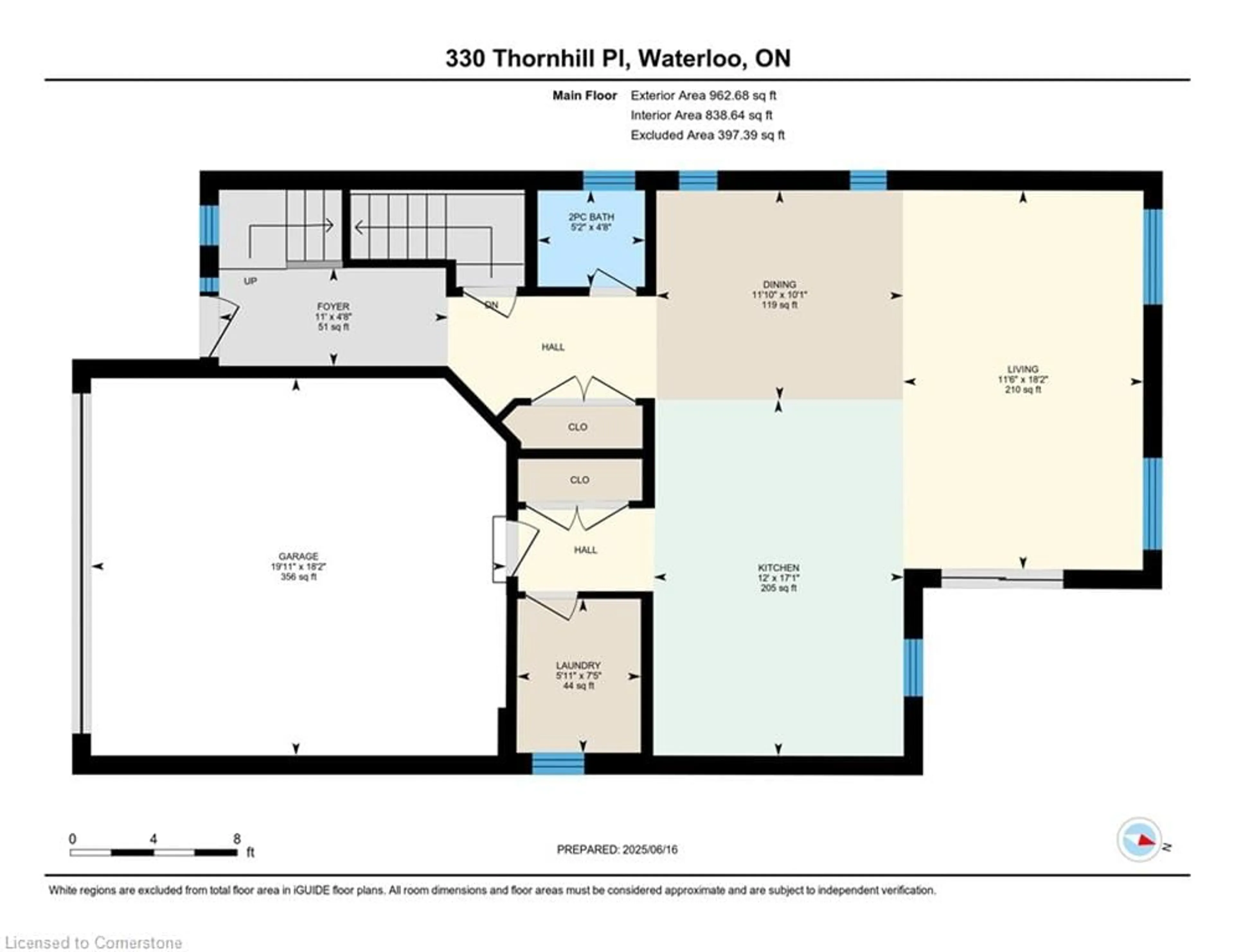 Floor plan for 330 Thornhill Pl, Waterloo Ontario N2T 0A9