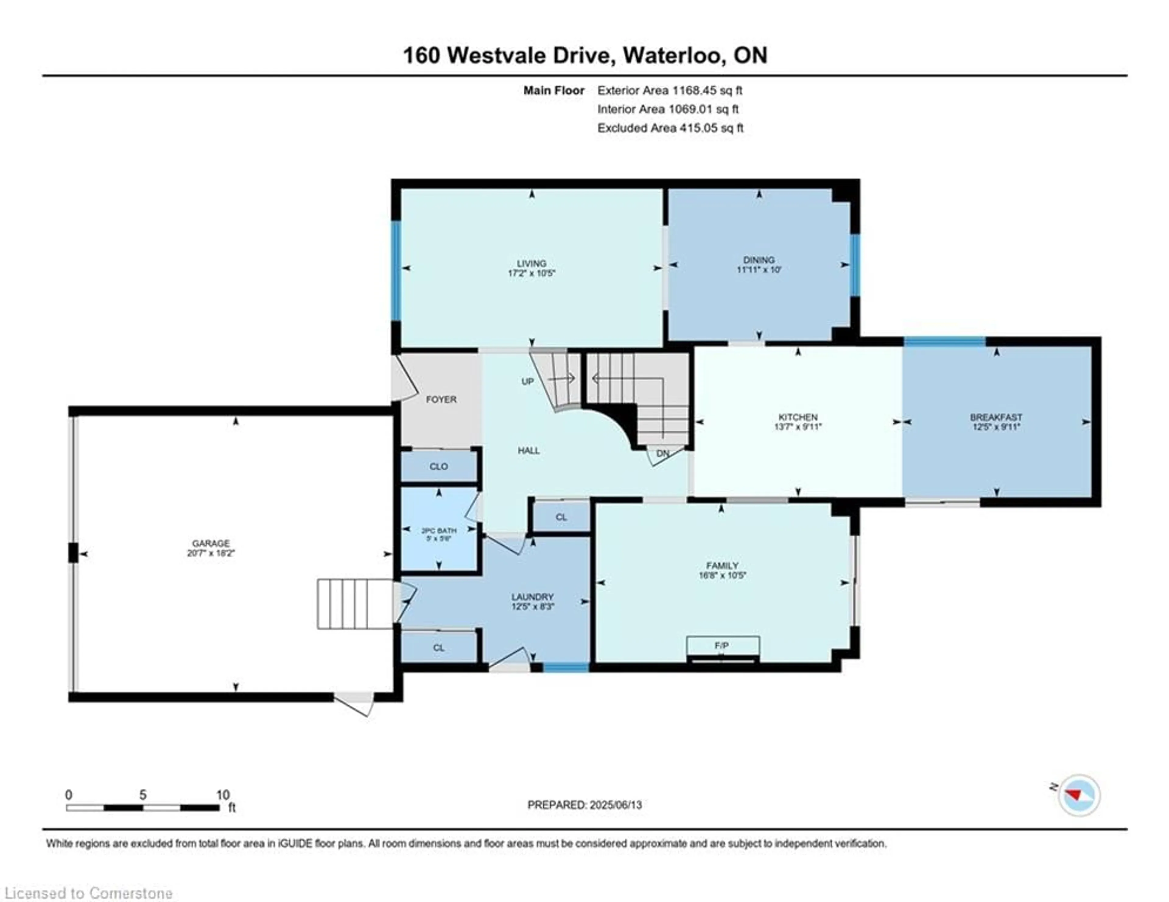 Floor plan for 160 Westvale Dr, Waterloo Ontario N2T 1C2