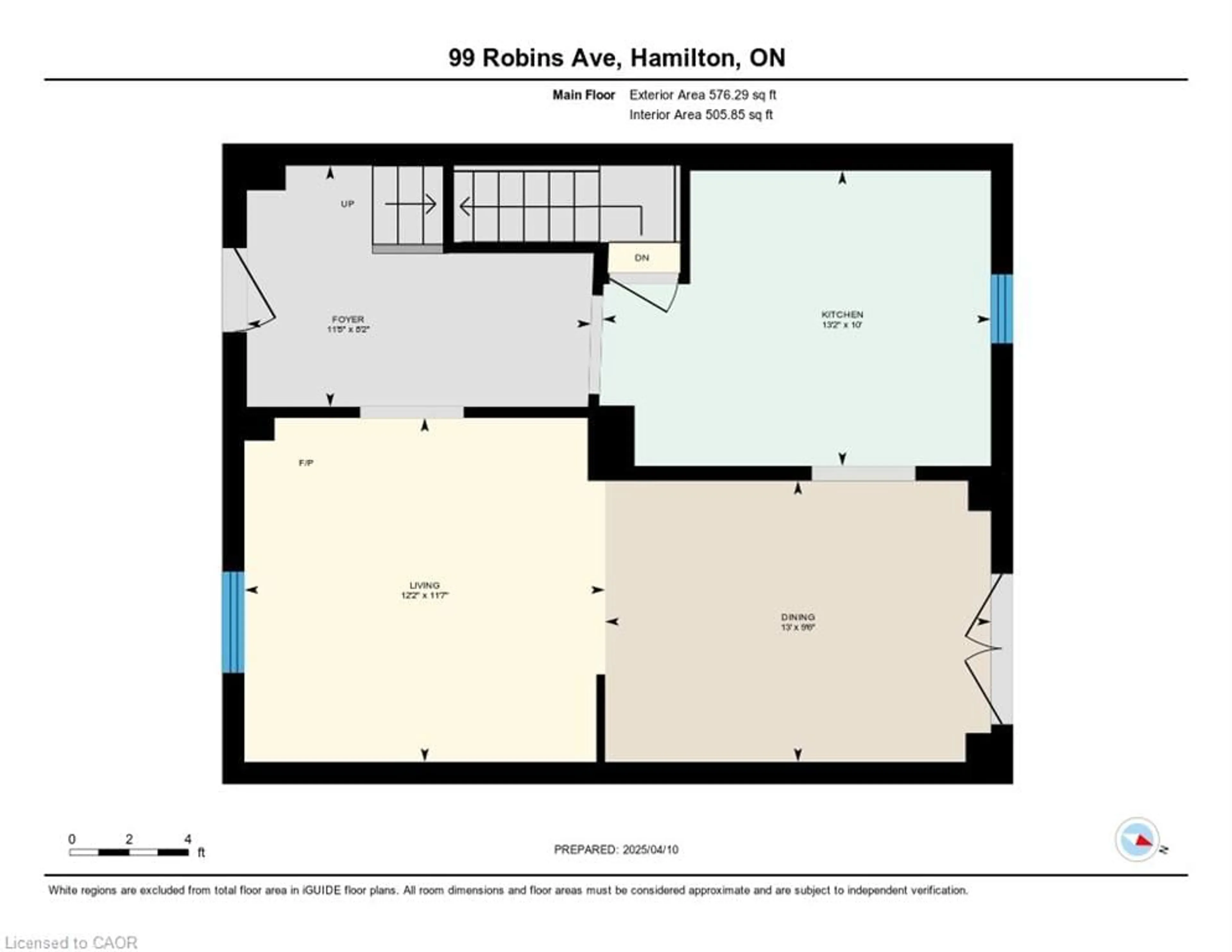 Floor plan for 99 Robins Ave, Hamilton Ontario L8H 4N5