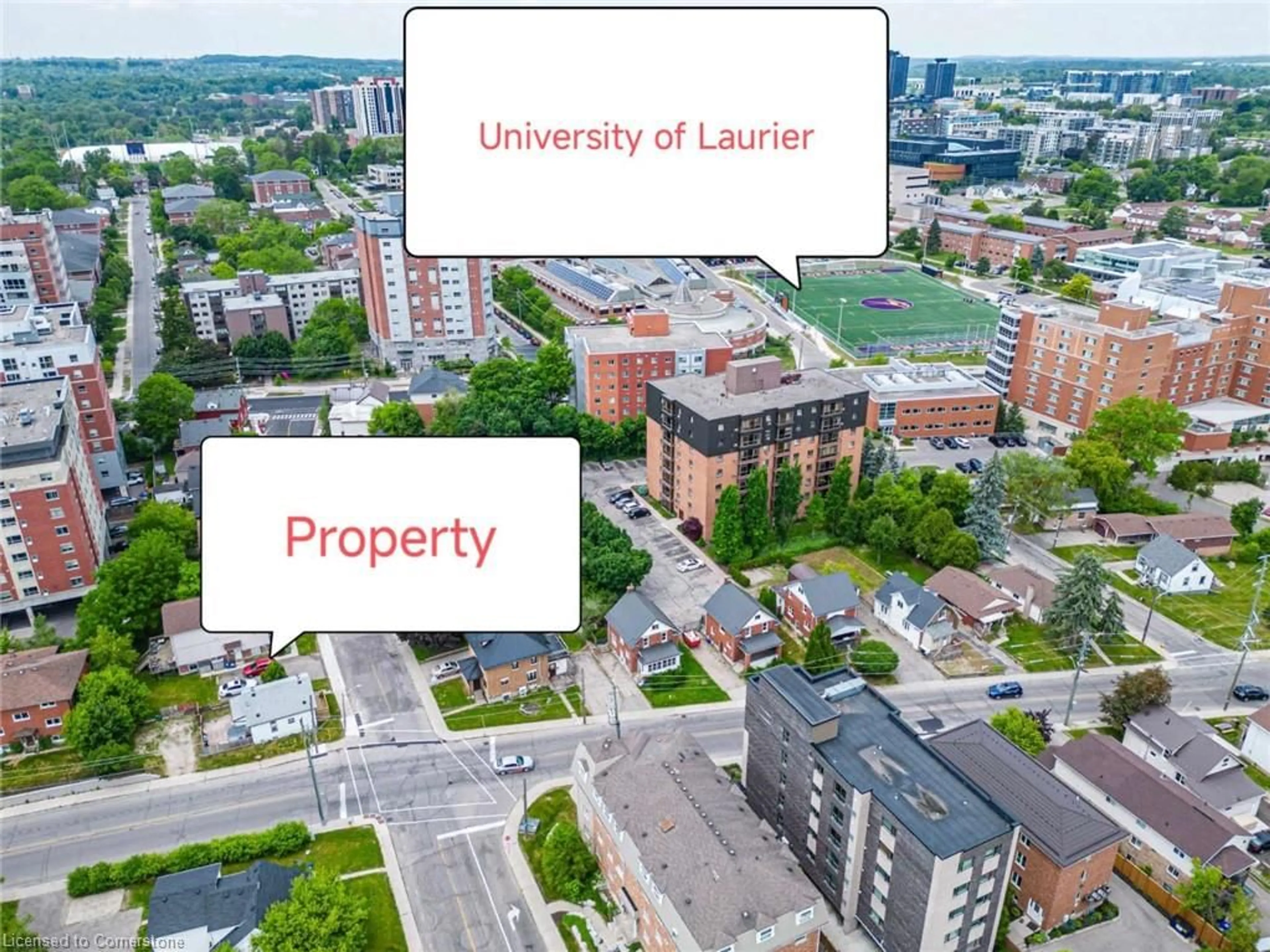 A pic from outside/outdoor area/front of a property/back of a property/a pic from drone, unknown for 23 Marshall St, Waterloo Ontario N2J 2T1