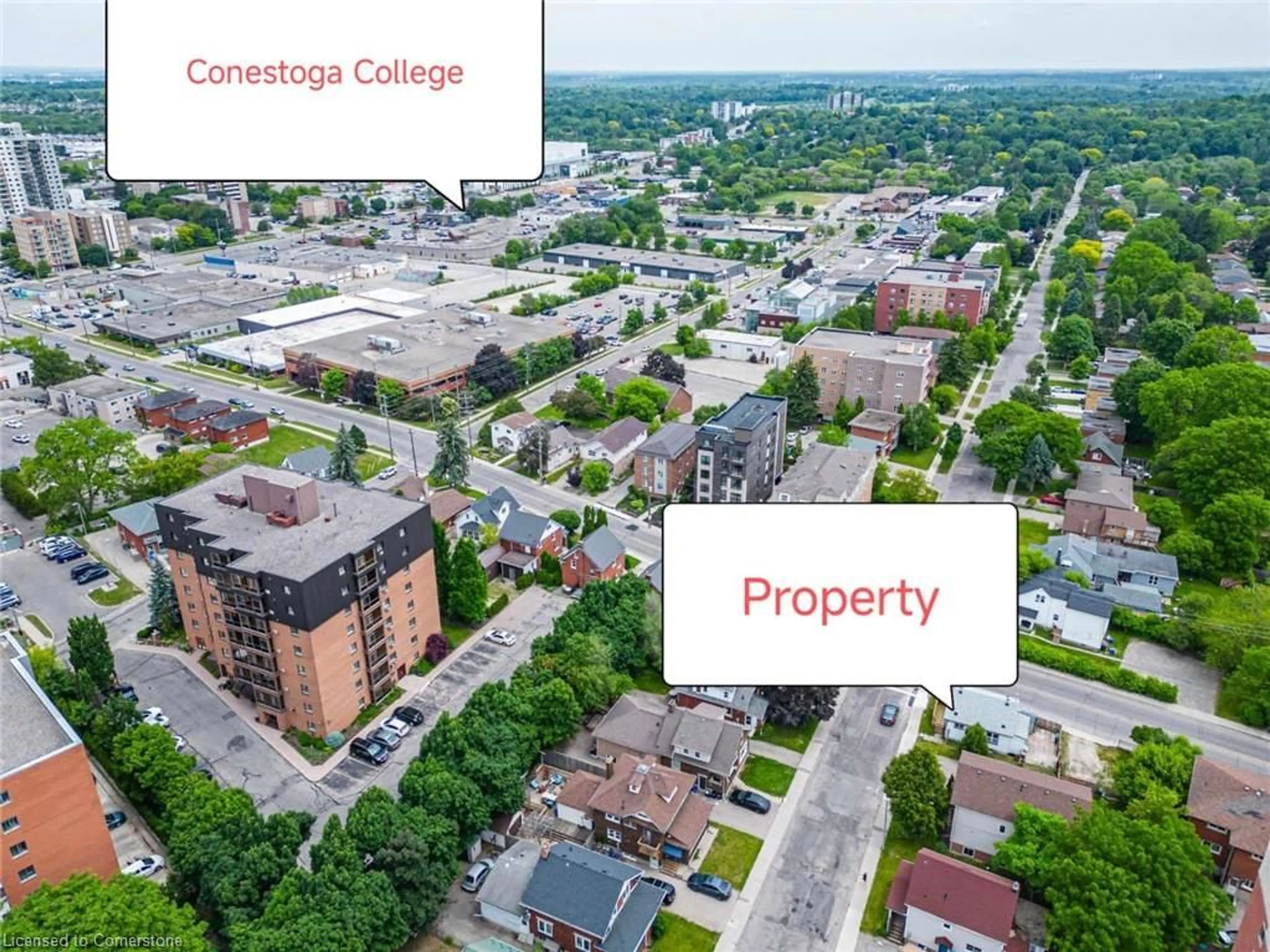 A pic from outside/outdoor area/front of a property/back of a property/a pic from drone, street for 23 Marshall St, Waterloo Ontario N2J 2T1