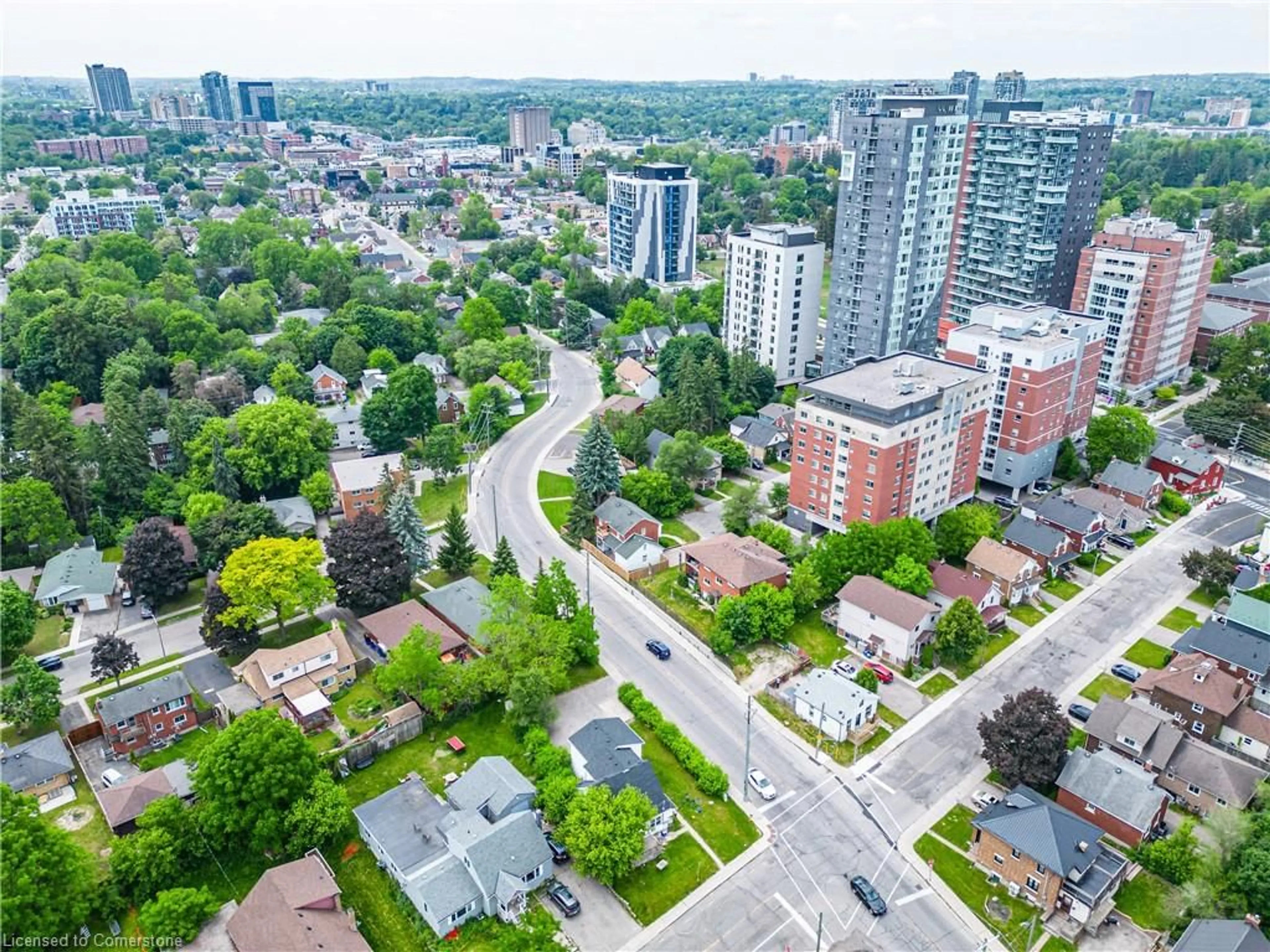 A pic from outside/outdoor area/front of a property/back of a property/a pic from drone, city buildings view from balcony for 23 Marshall St, Waterloo Ontario N2J 2T1