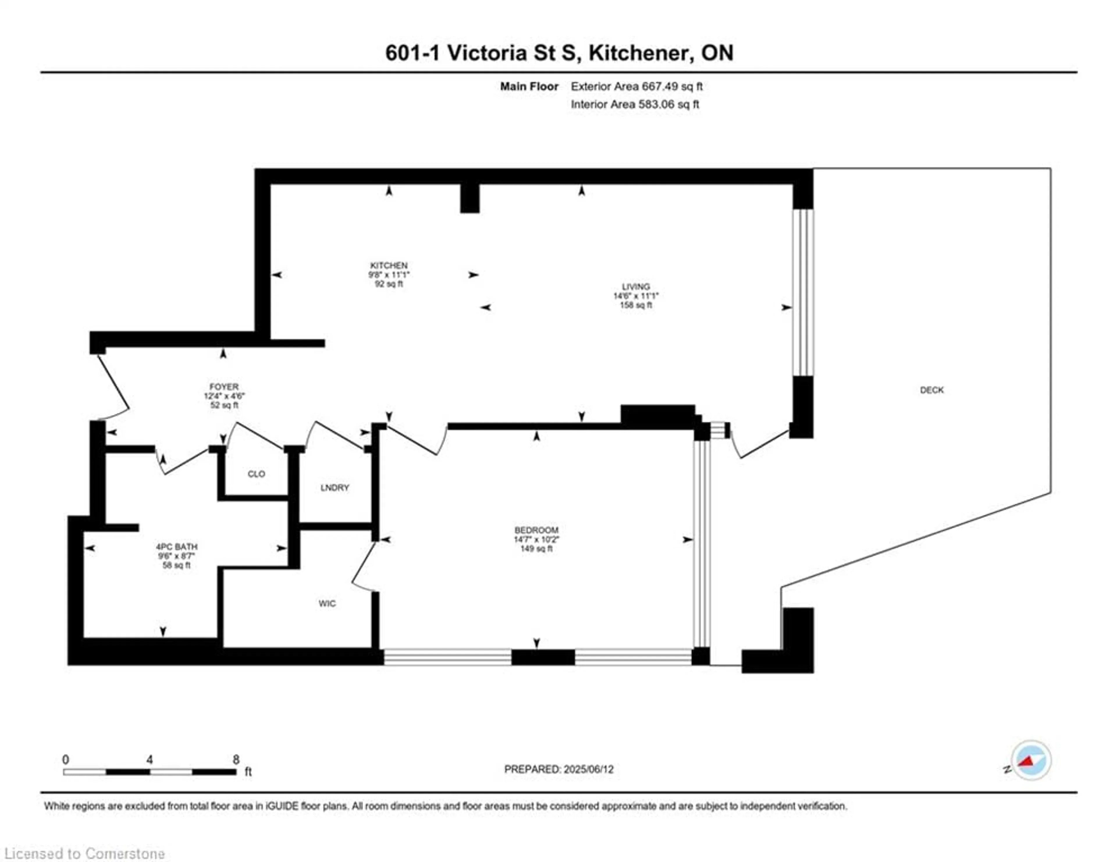 Floor plan for 1 Victoria St #601, Kitchener Ontario N2G 0B5