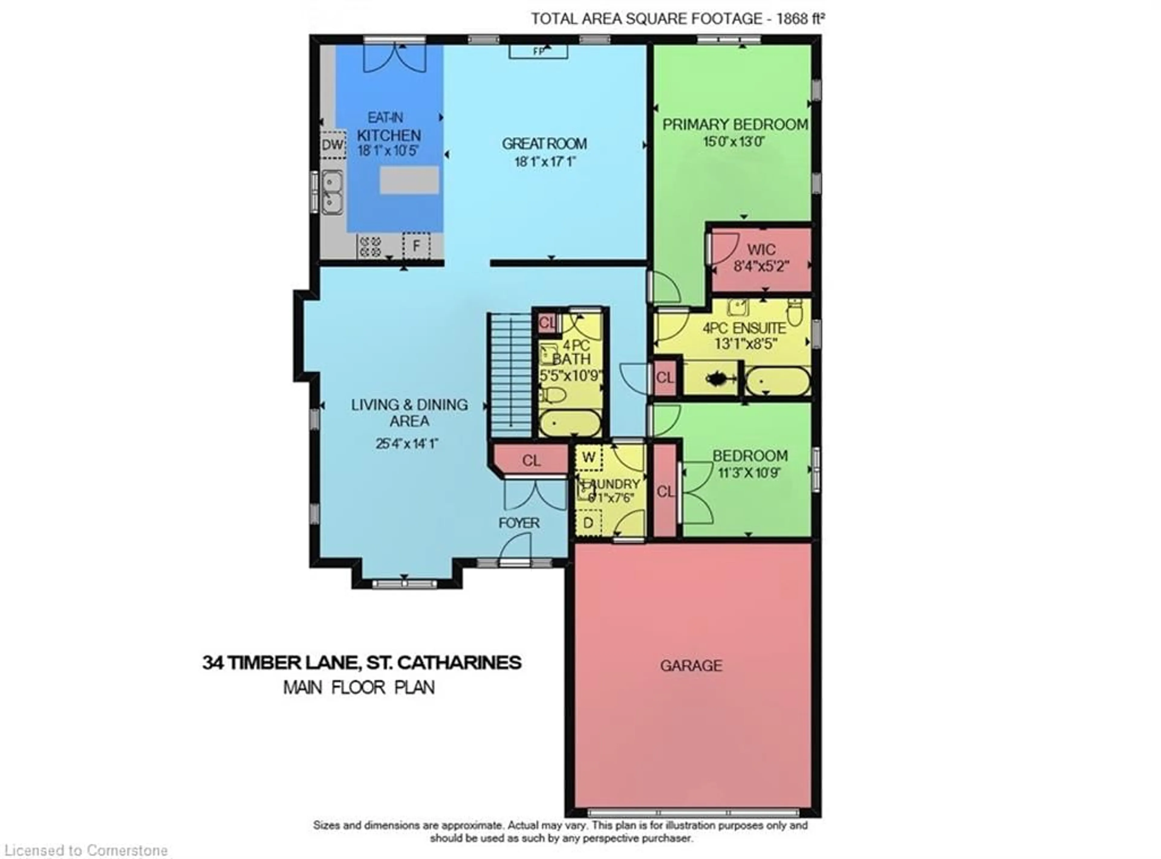 Floor plan for 34 Timber Lane, St. Catharines Ontario L2N 7R7