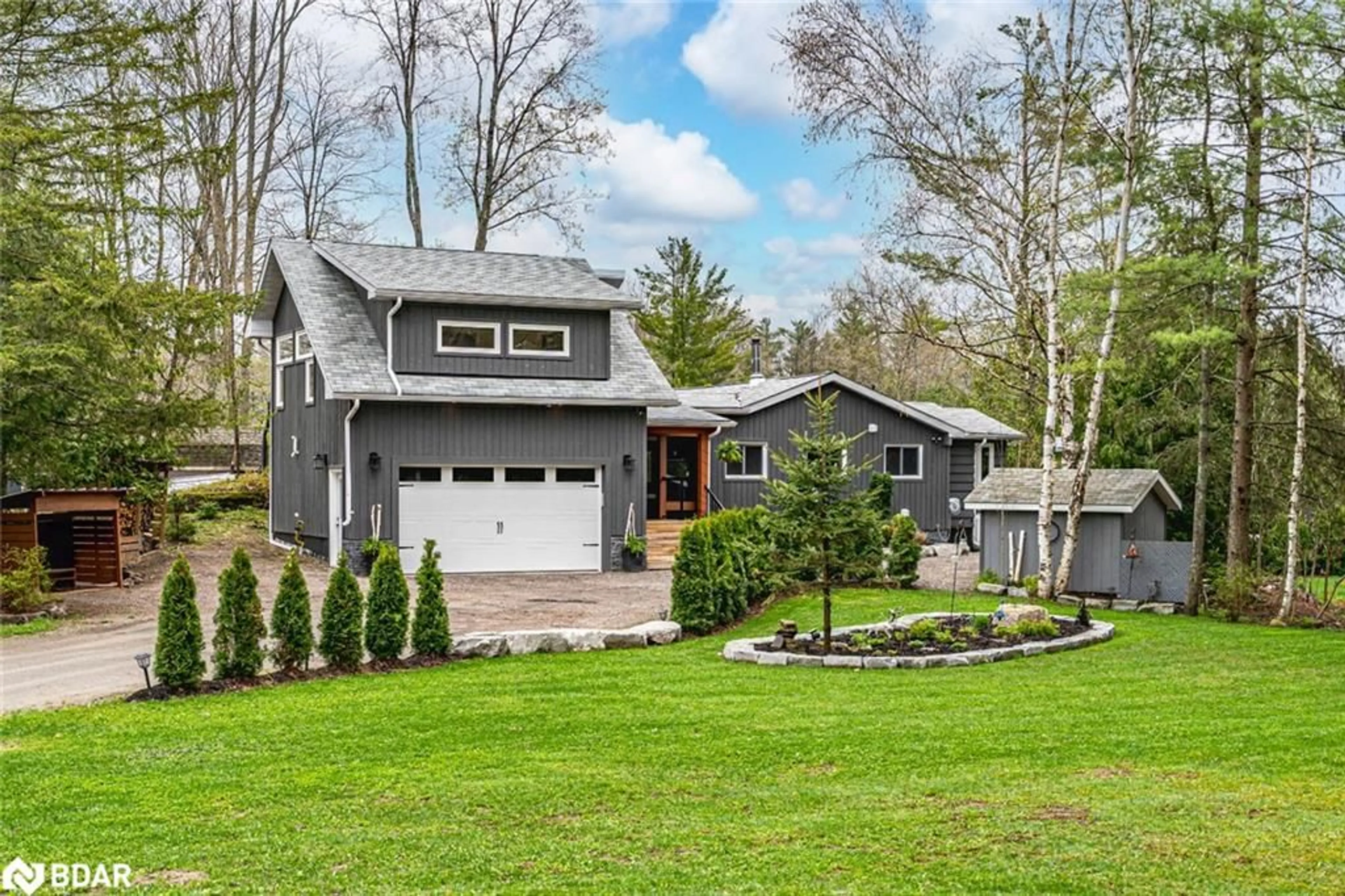 Home with vinyl exterior material, street for 7952 Park Lane Crescent, Ramara Ontario L0K 2B0