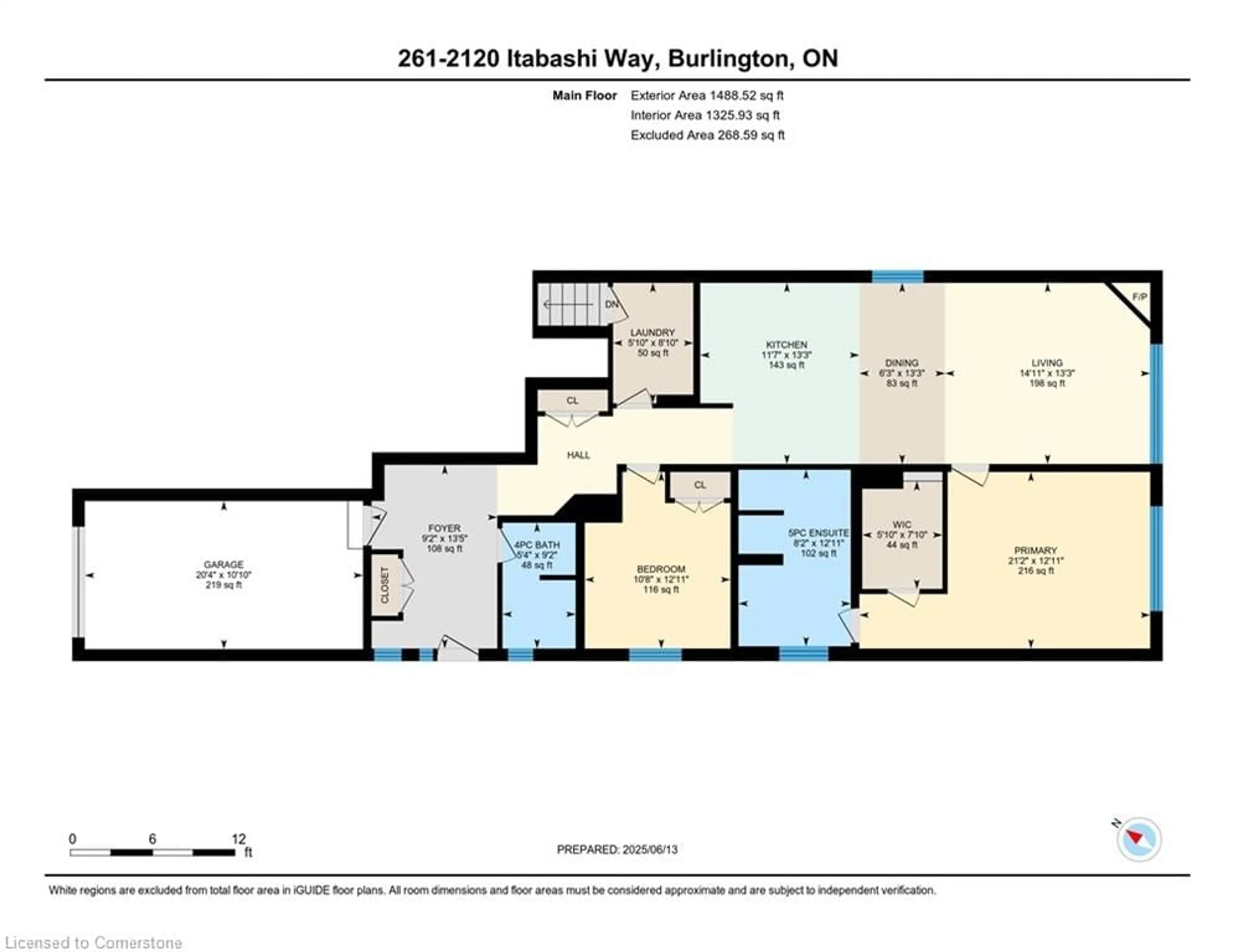 Floor plan for 2120 Itabashi Way #261, Burlington Ontario L7M 0V3