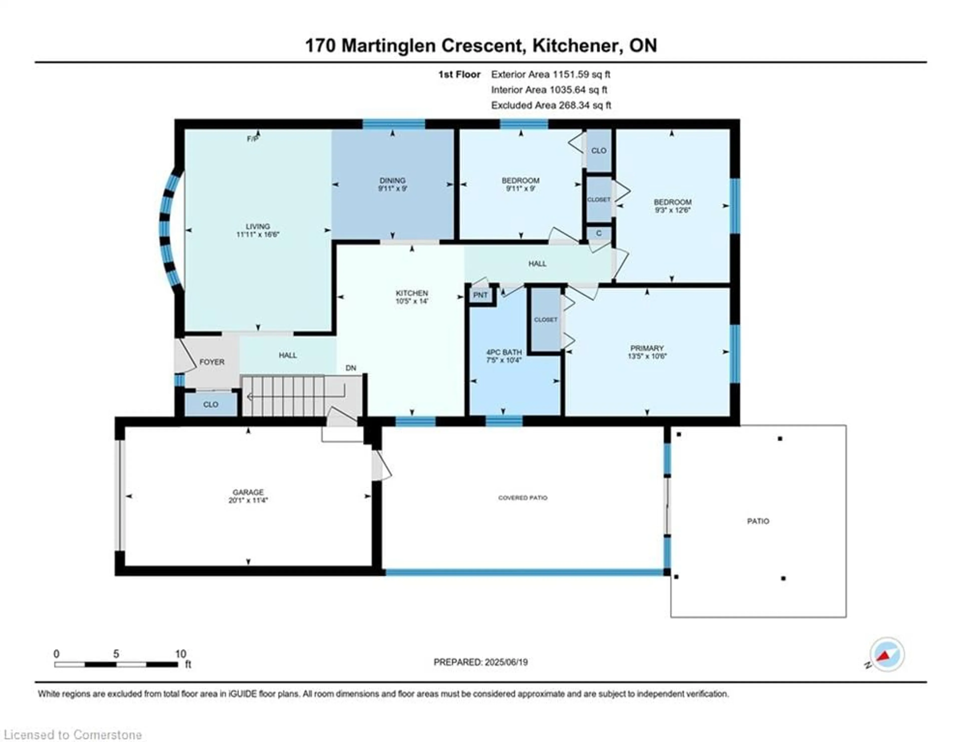 Floor plan for 170 Martinglen Cres, Kitchener Ontario N2E 2A2