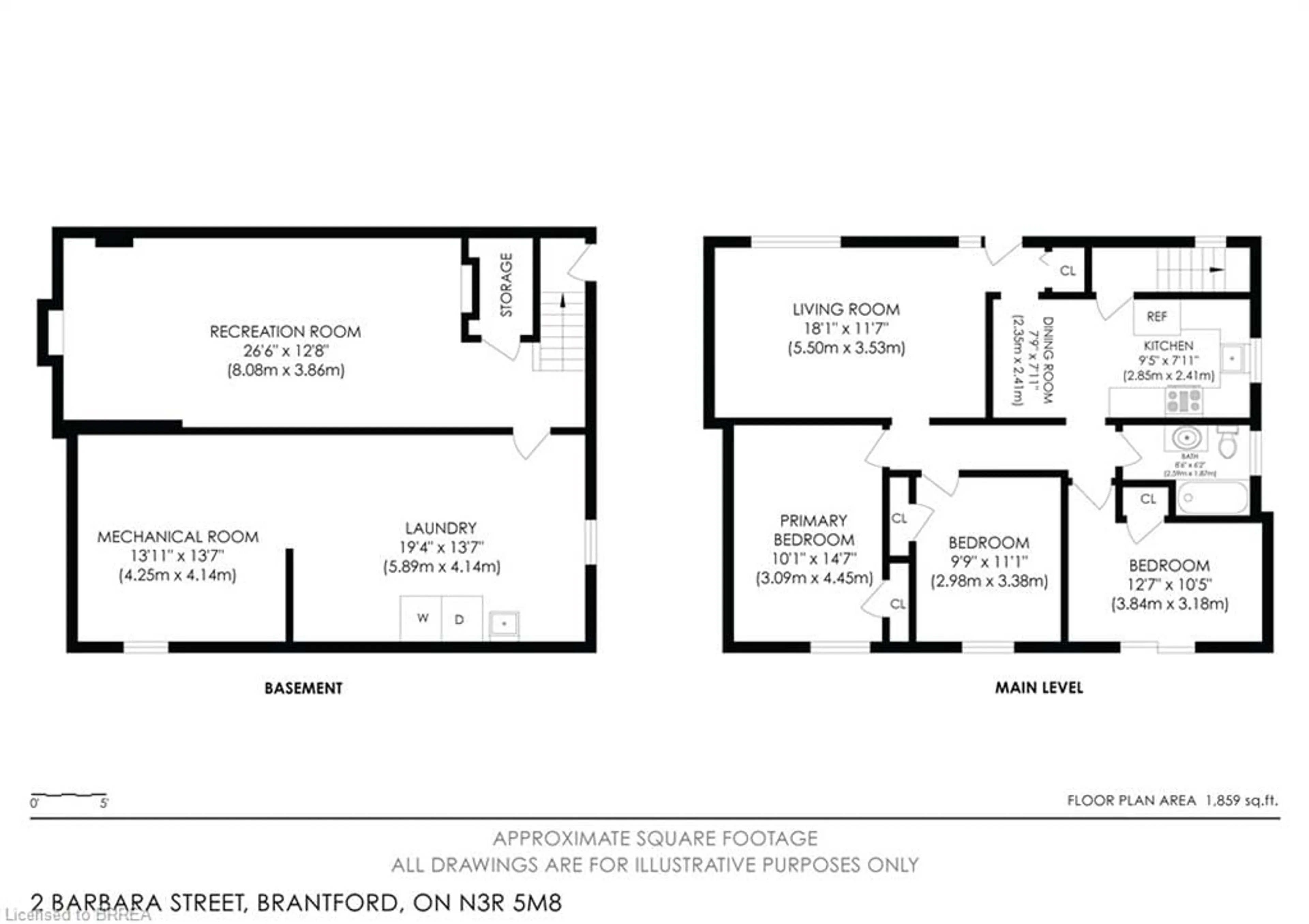 Floor plan for 2 Barbara St, Brantford Ontario N3R 5M8