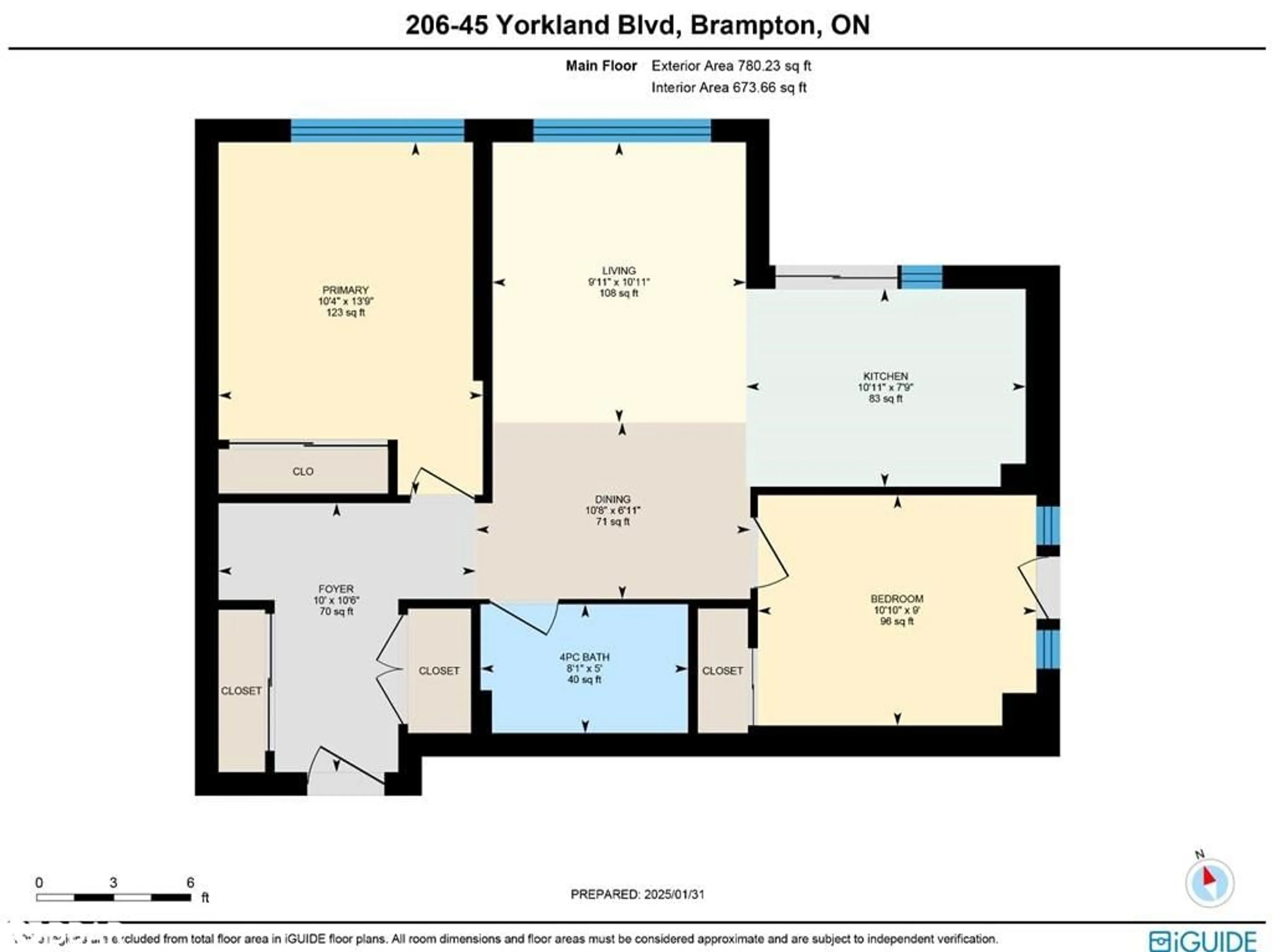 Floor plan for 45 Yorkland Blvd #206, Brampton Ontario L6P 4B4