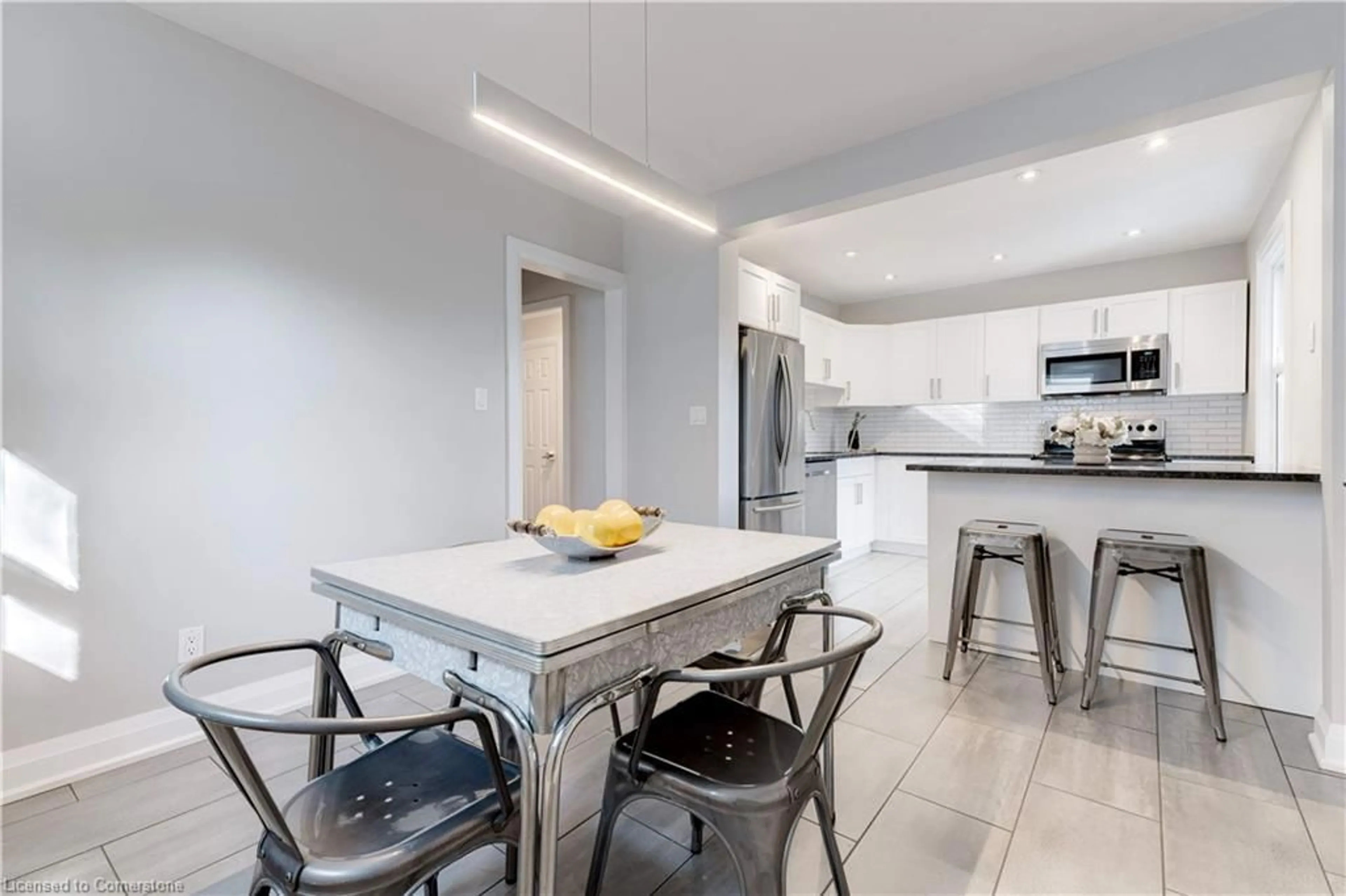 Open concept kitchen, ceramic/tile floor for 97 Knyvet Ave, Hamilton Ontario L9A 3J6
