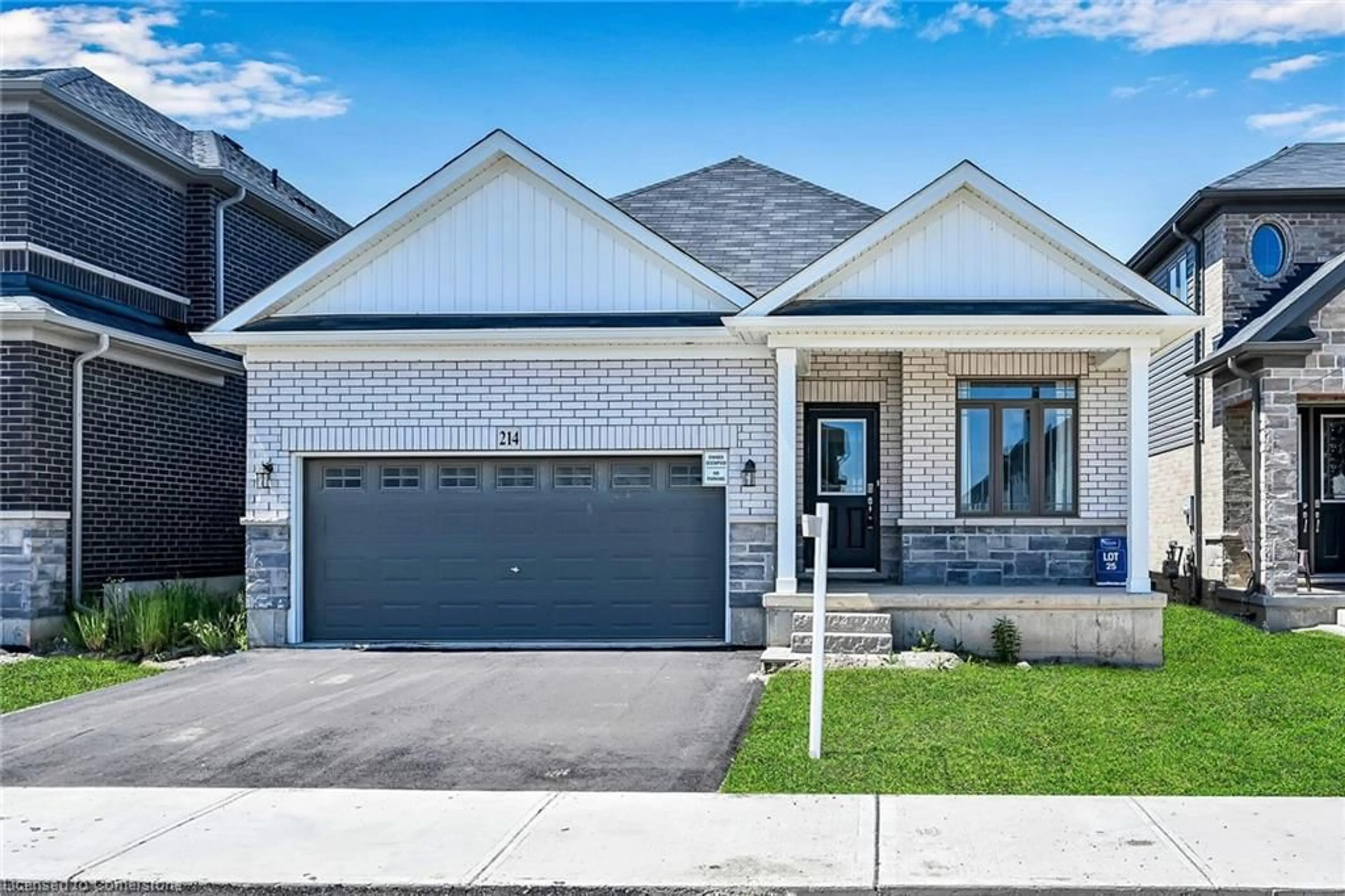 Home with brick exterior material, street for 214 Long Boat Run West, Brantford Ontario N3T 0T2