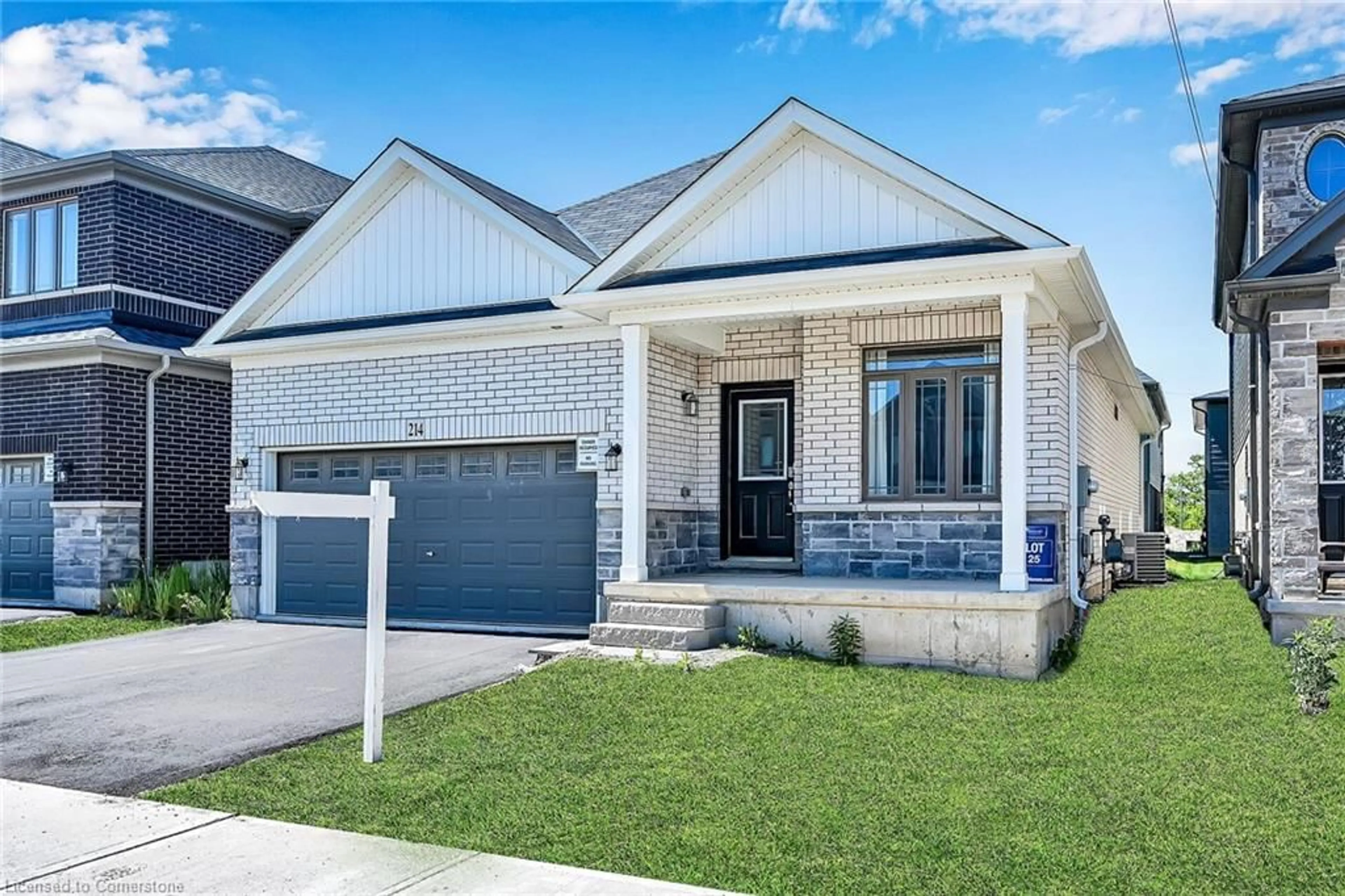Home with brick exterior material, street for 214 Long Boat Run West, Brantford Ontario N3T 0T2
