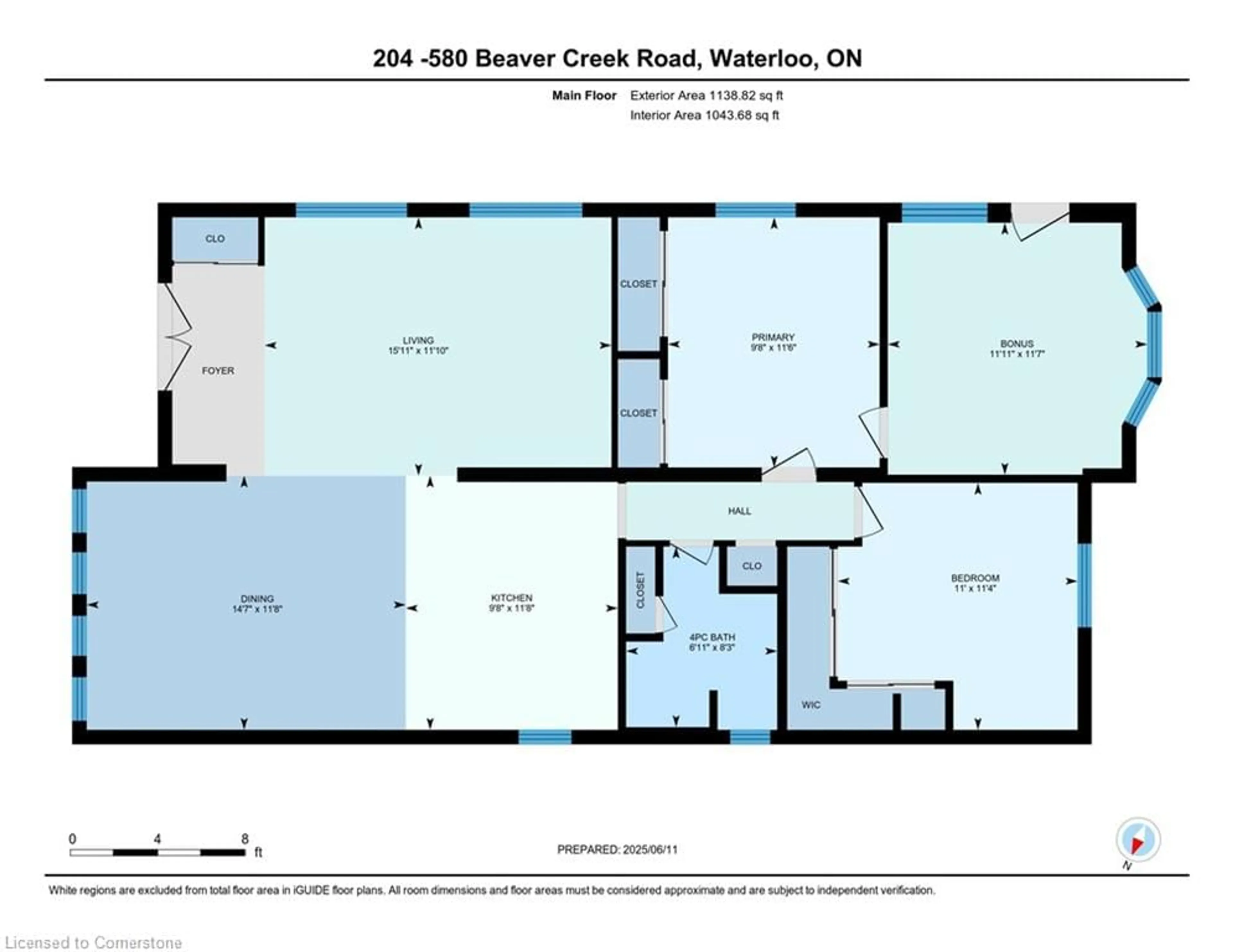 Floor plan for 580 Beaver Creek Rd #204, Waterloo Ontario N2J 3Z4
