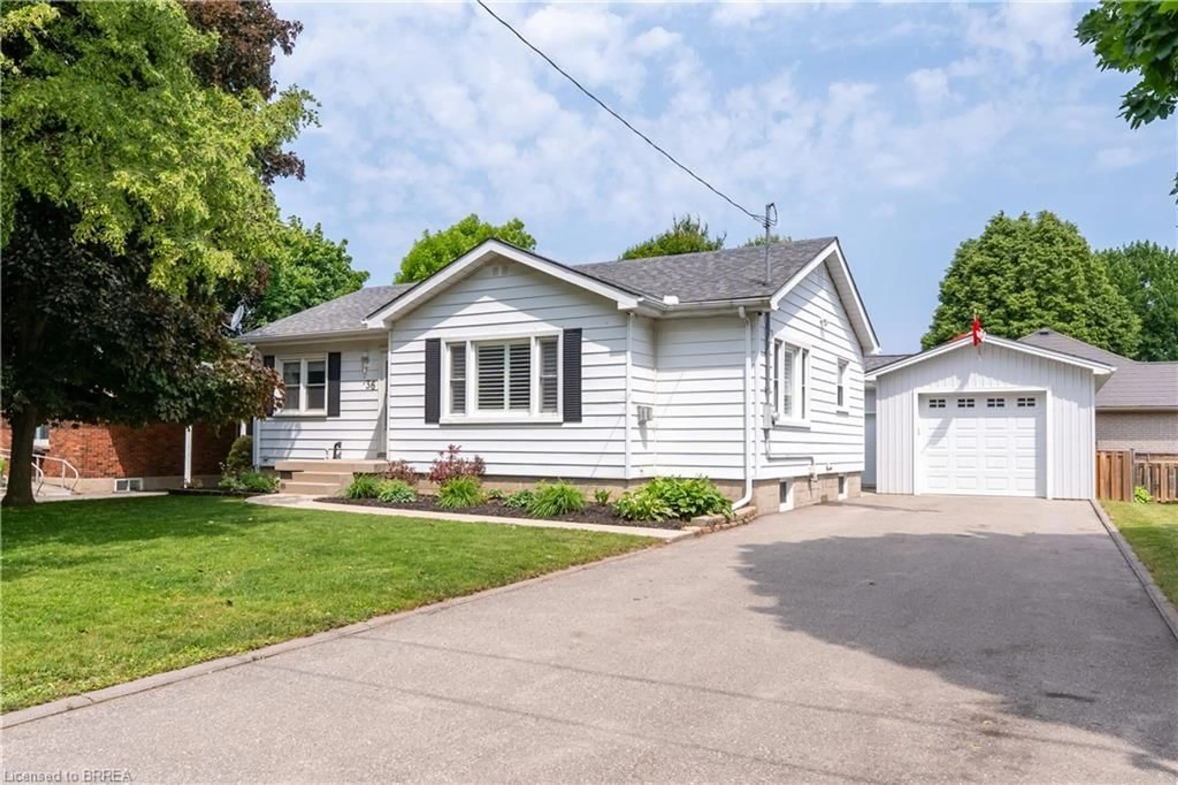 Home with vinyl exterior material, street for 36 Grove Cres, Brantford Ontario N3R 4Y4