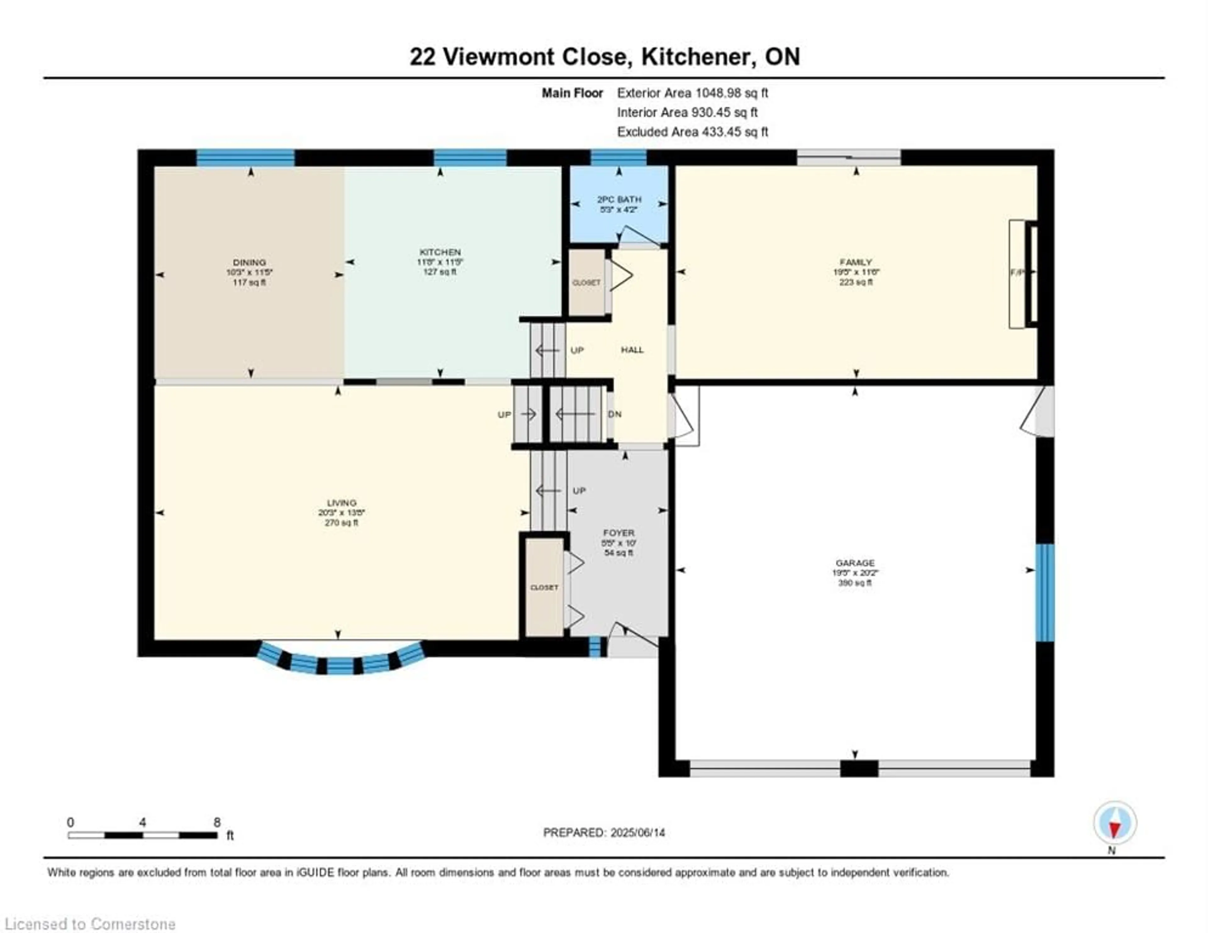 Floor plan for 22 Viewmont Close, Kitchener Ontario N2A 1K1