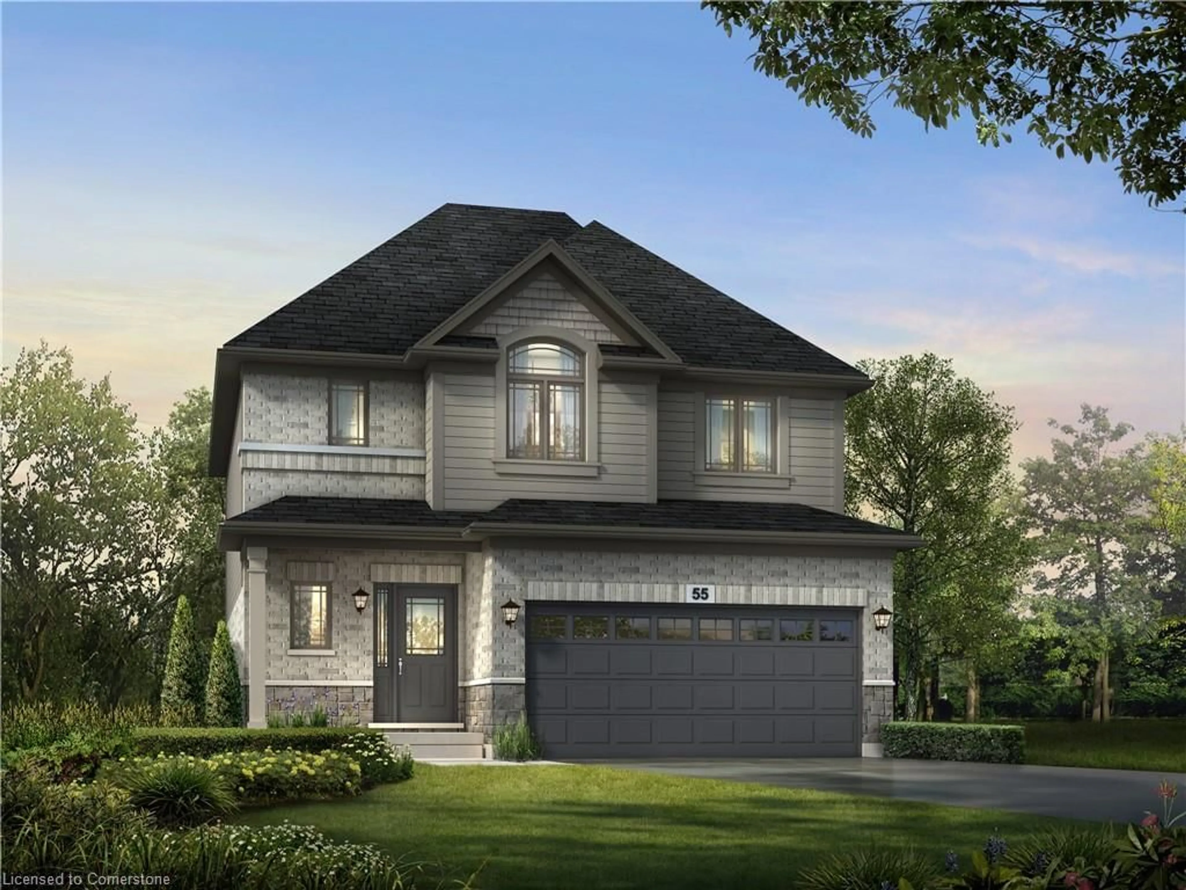 Home with brick exterior material, street for 56 Ralph Newbrooke Cir, Paris Ontario N3L 0P2
