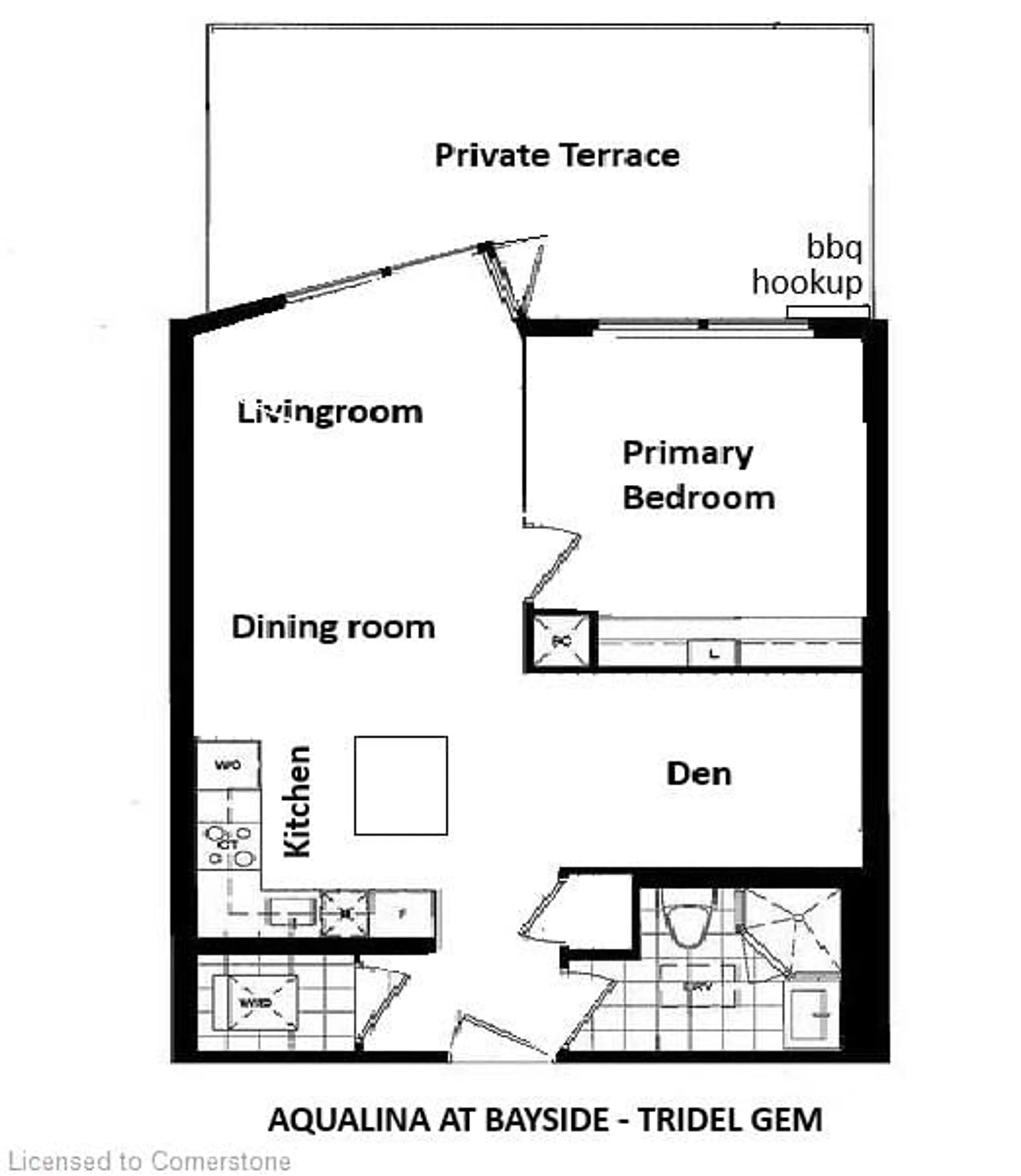 Floor plan for 15 Merchants St #308, Toronto Ontario M5A 0N8