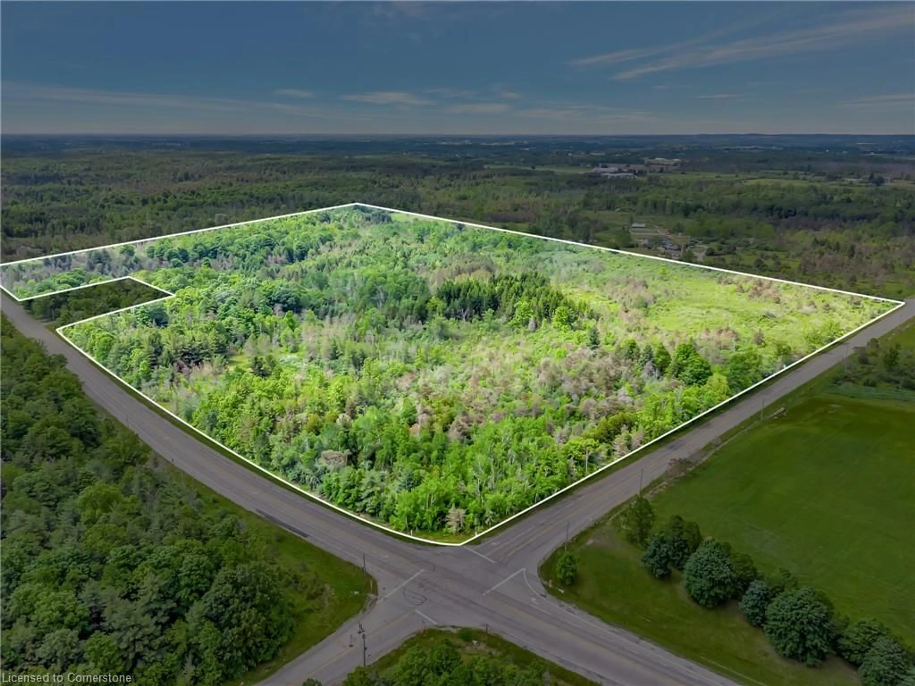 A pic from outside/outdoor area/front of a property/back of a property/a pic from drone, forest/trees view for 1297 Kirkwall Rd, Cambridge Ontario N1R 5S2