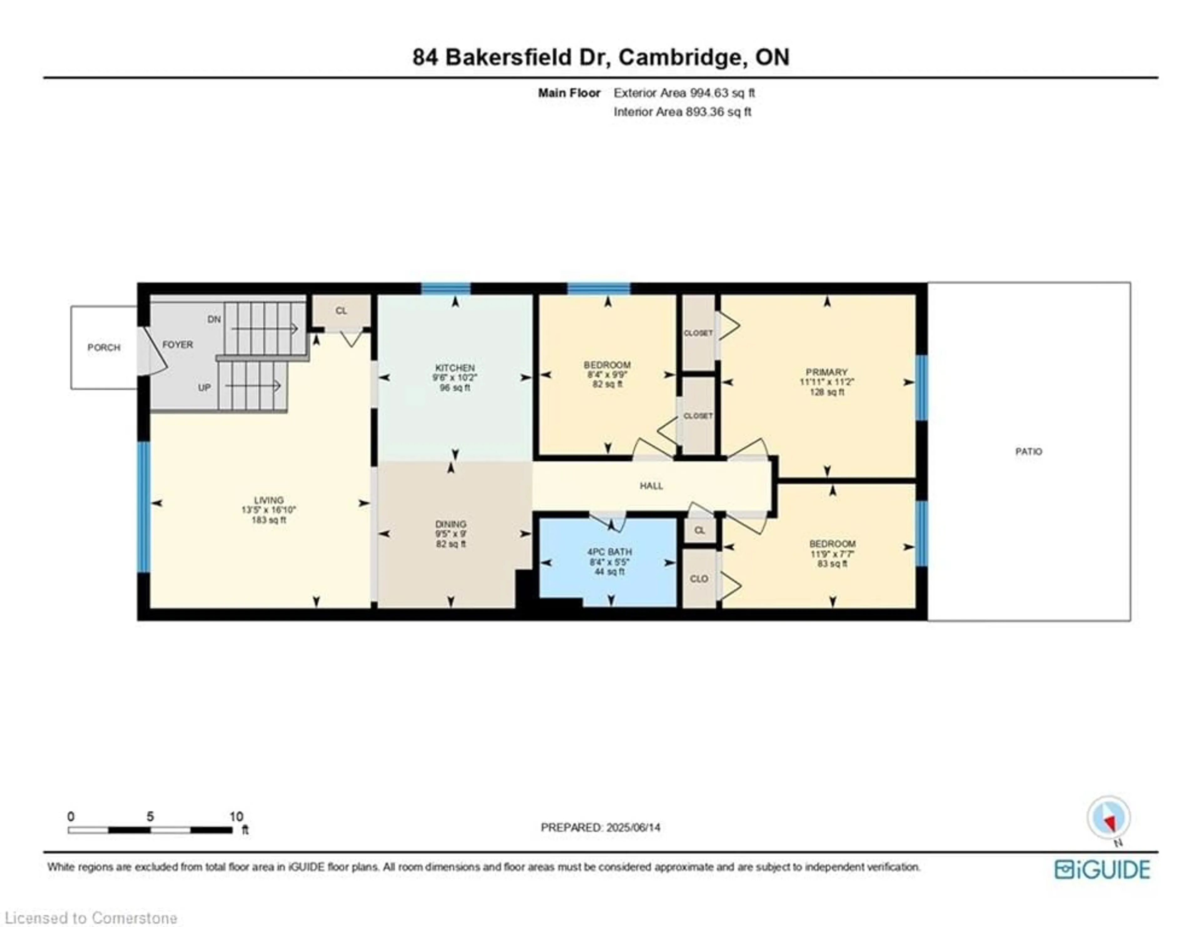Floor plan for 84 Bakersfield Dr, Cambridge Ontario N1R 6X6