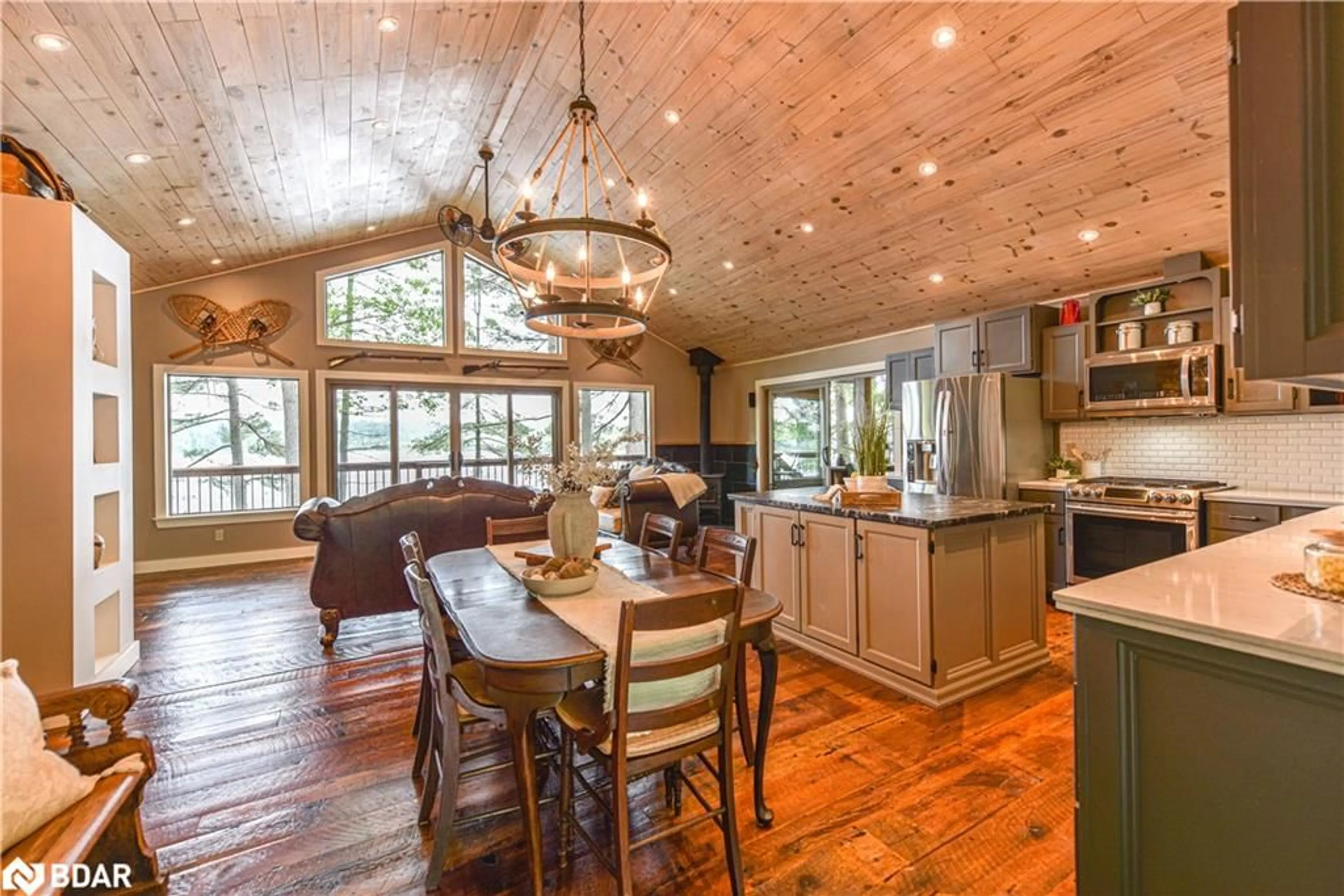 Open concept kitchen, wood/laminate floor for 1007 1100 Rd, Kilworthy Ontario P0E 1G0