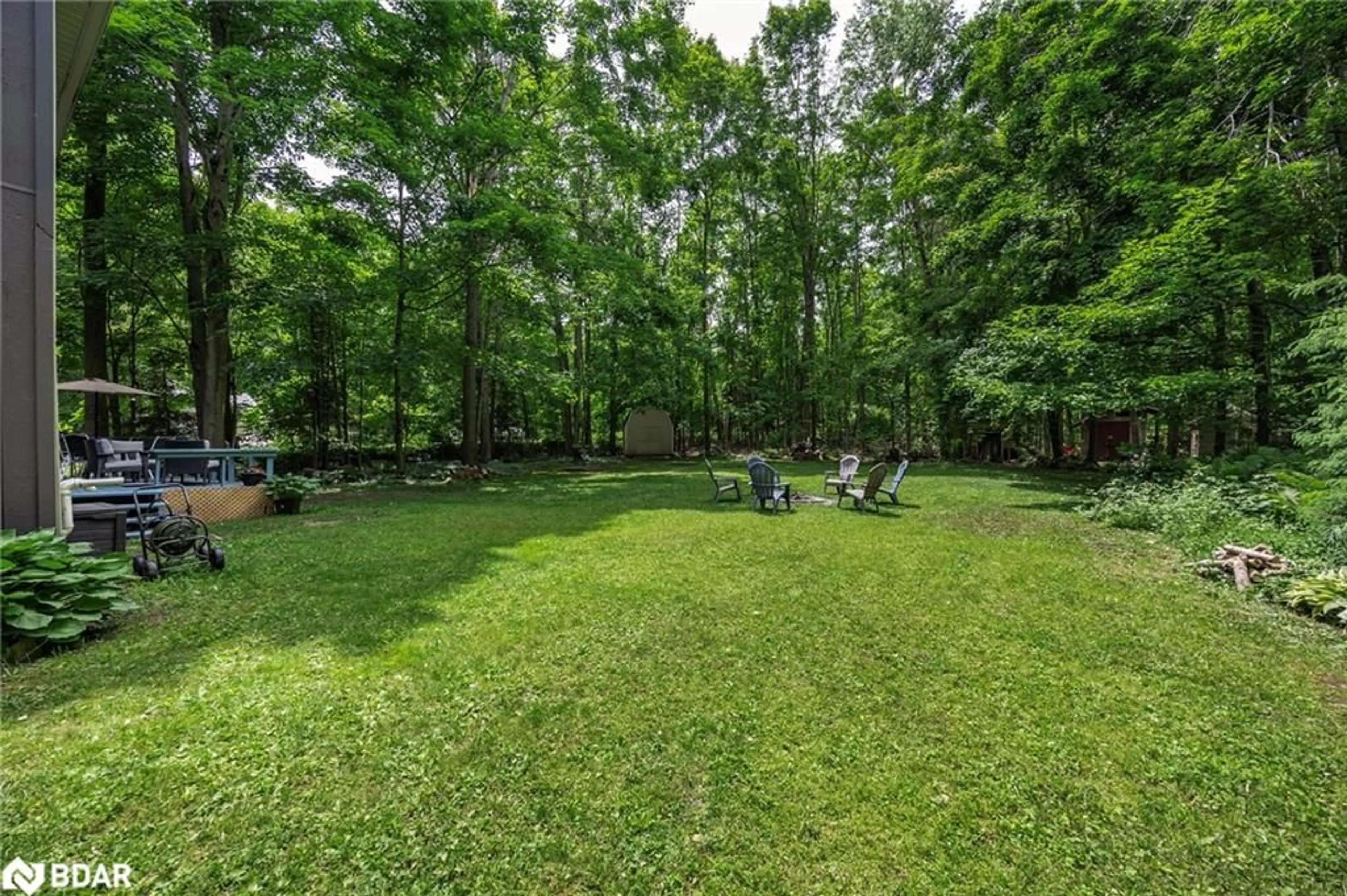 Patio, forest/trees view for 26 Cherry Trail, Sugarbush Ontario L0K 1E0