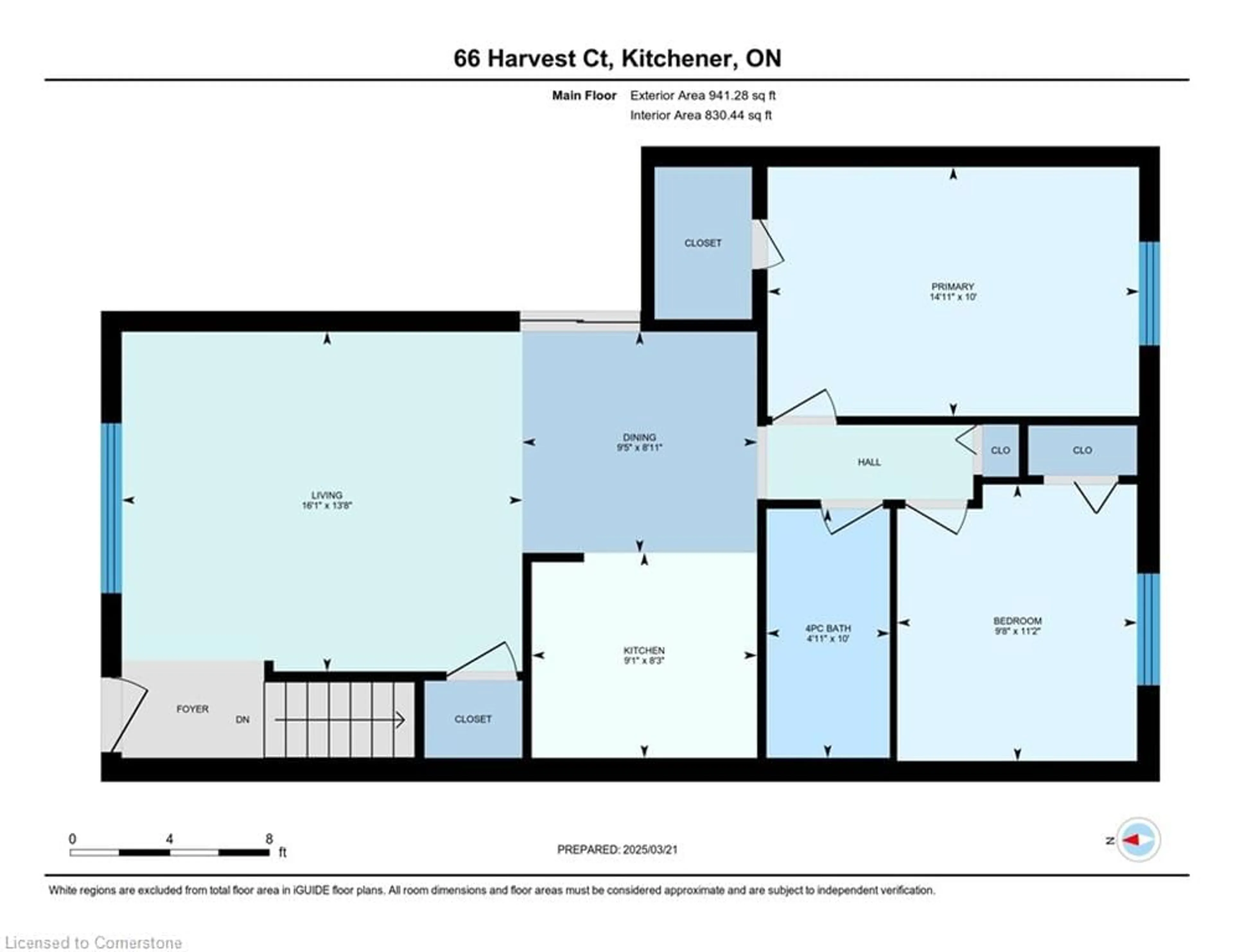 Floor plan for 66 Harvest Crt, Kitchener Ontario N2P 1T3