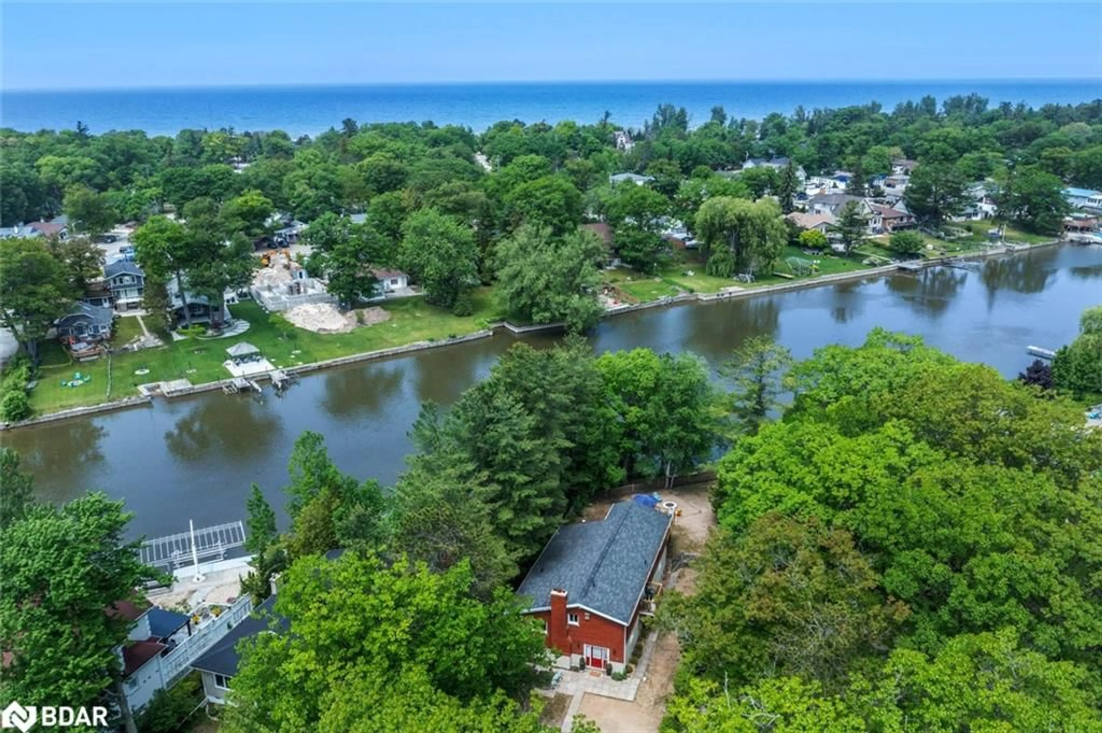A pic from outside/outdoor area/front of a property/back of a property/a pic from drone, water/lake/river/ocean view for 1944 River Rd, Wasaga Beach Ontario L9Z 2W2