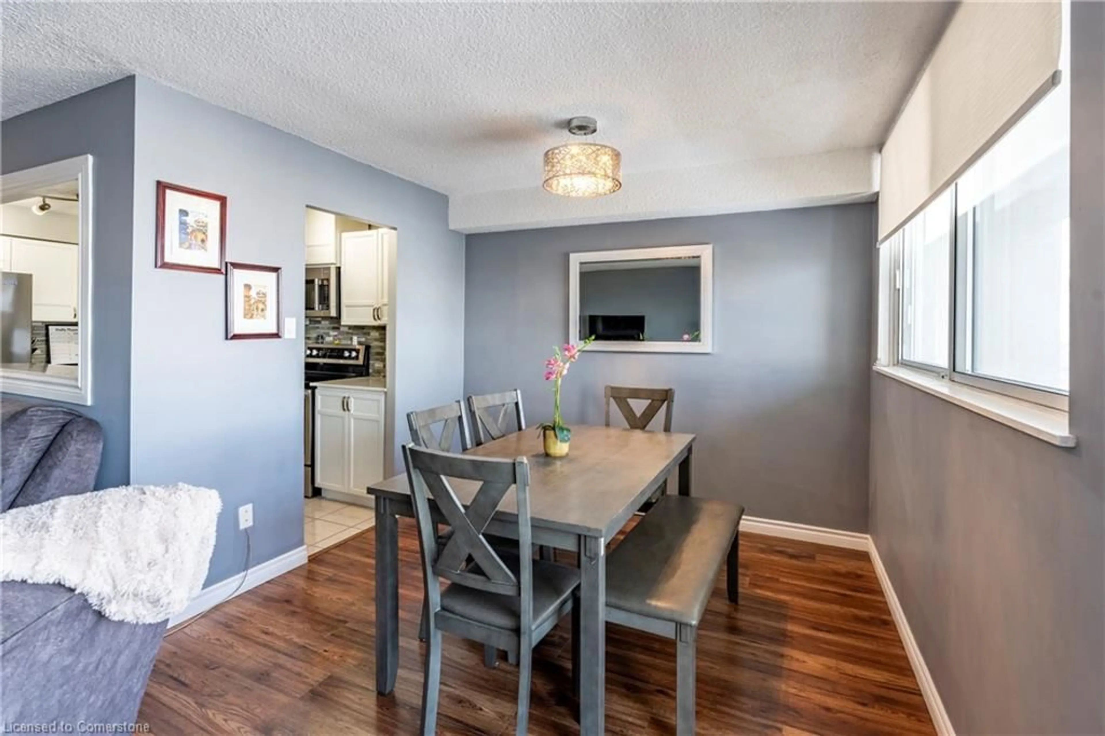 Dining room, wood/laminate floor for 375 King St #2002, Waterloo Ontario N2J 4L6