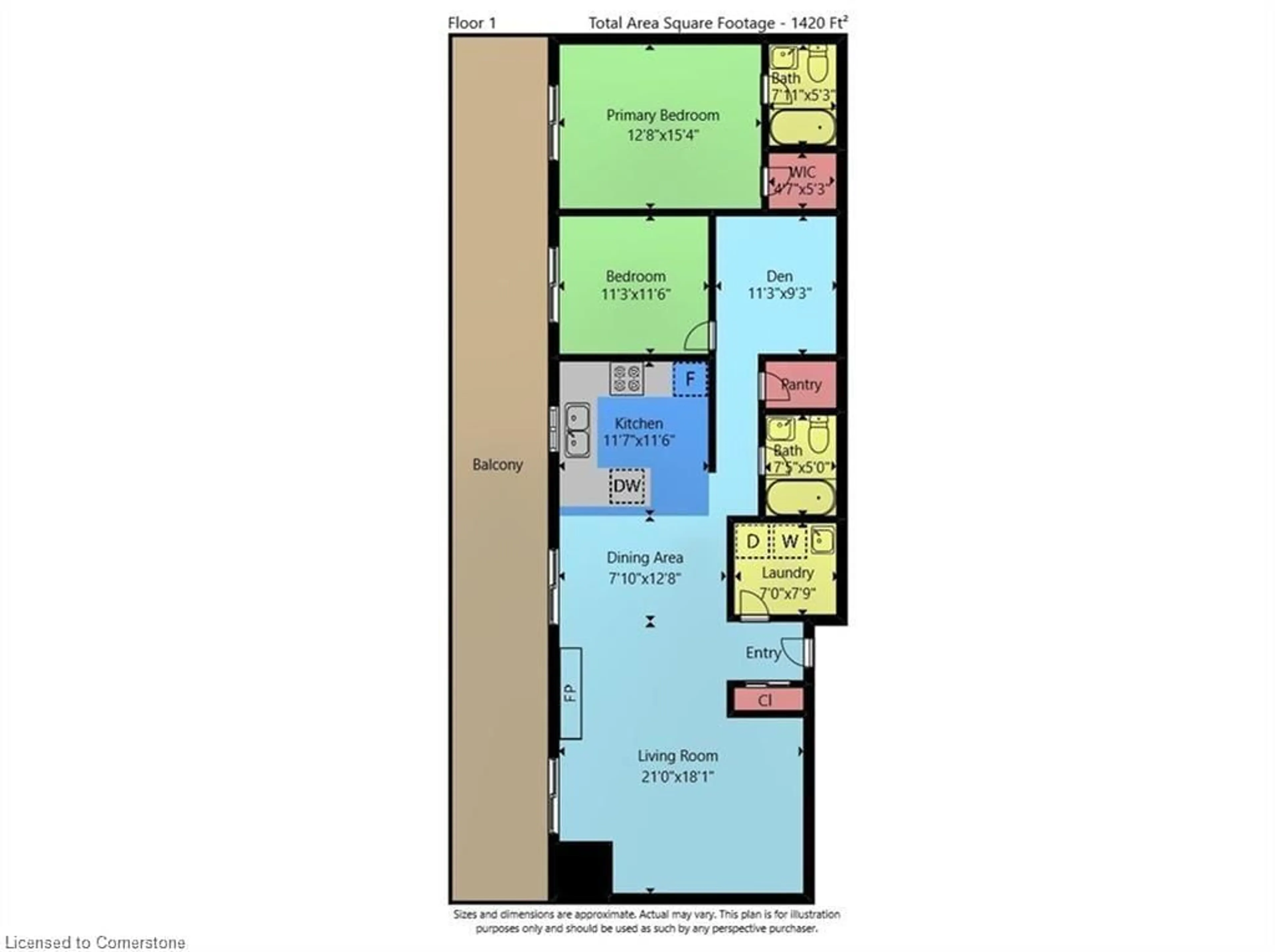 Floor plan for 262 Dundas St #406, Waterdown Ontario L8B 1A9