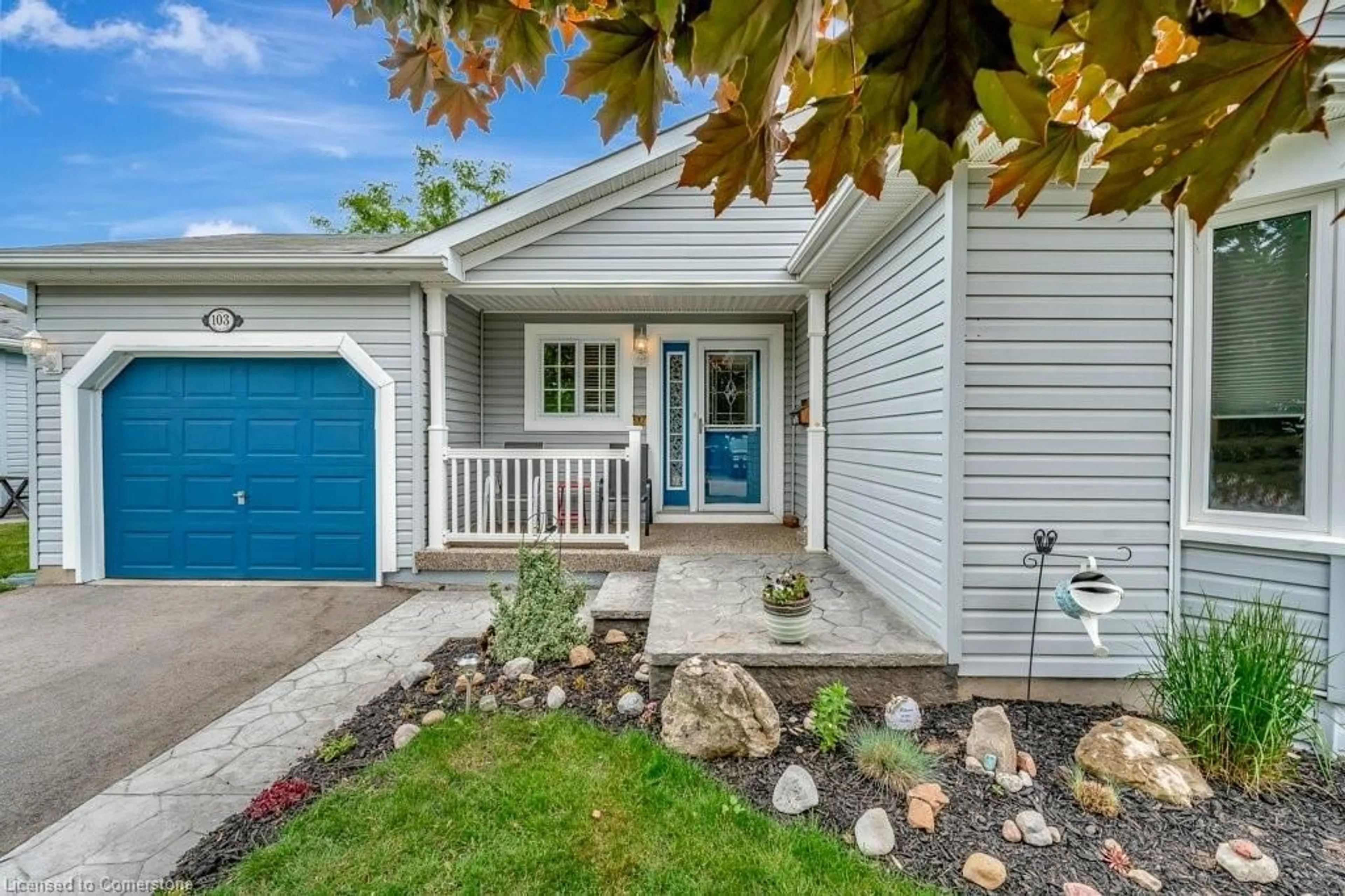 Home with vinyl exterior material, street for 103 Kells Lane, Freelton Ontario L8B 1A5