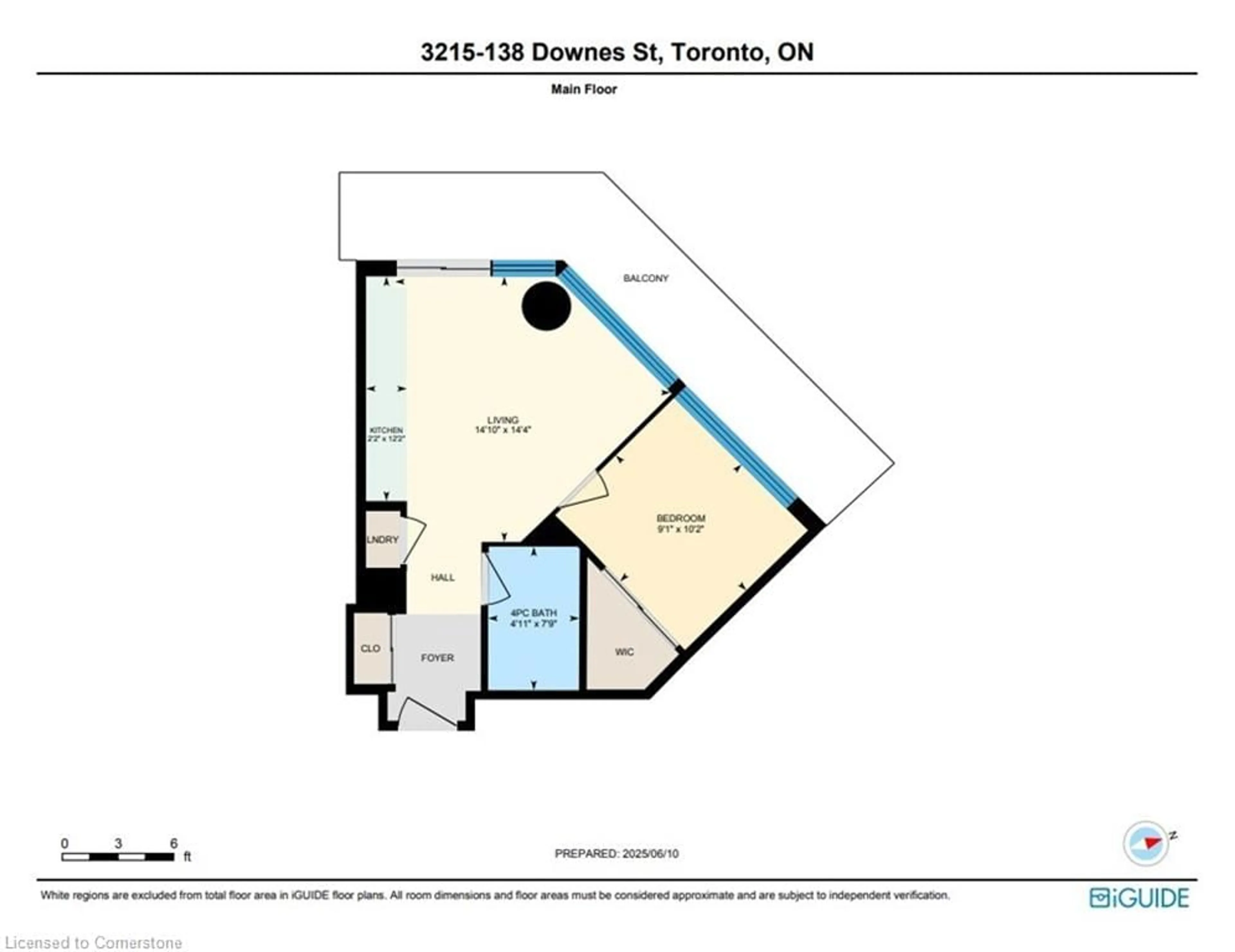 Floor plan for 138 Downes St #3215, Toronto Ontario M5E 0E4