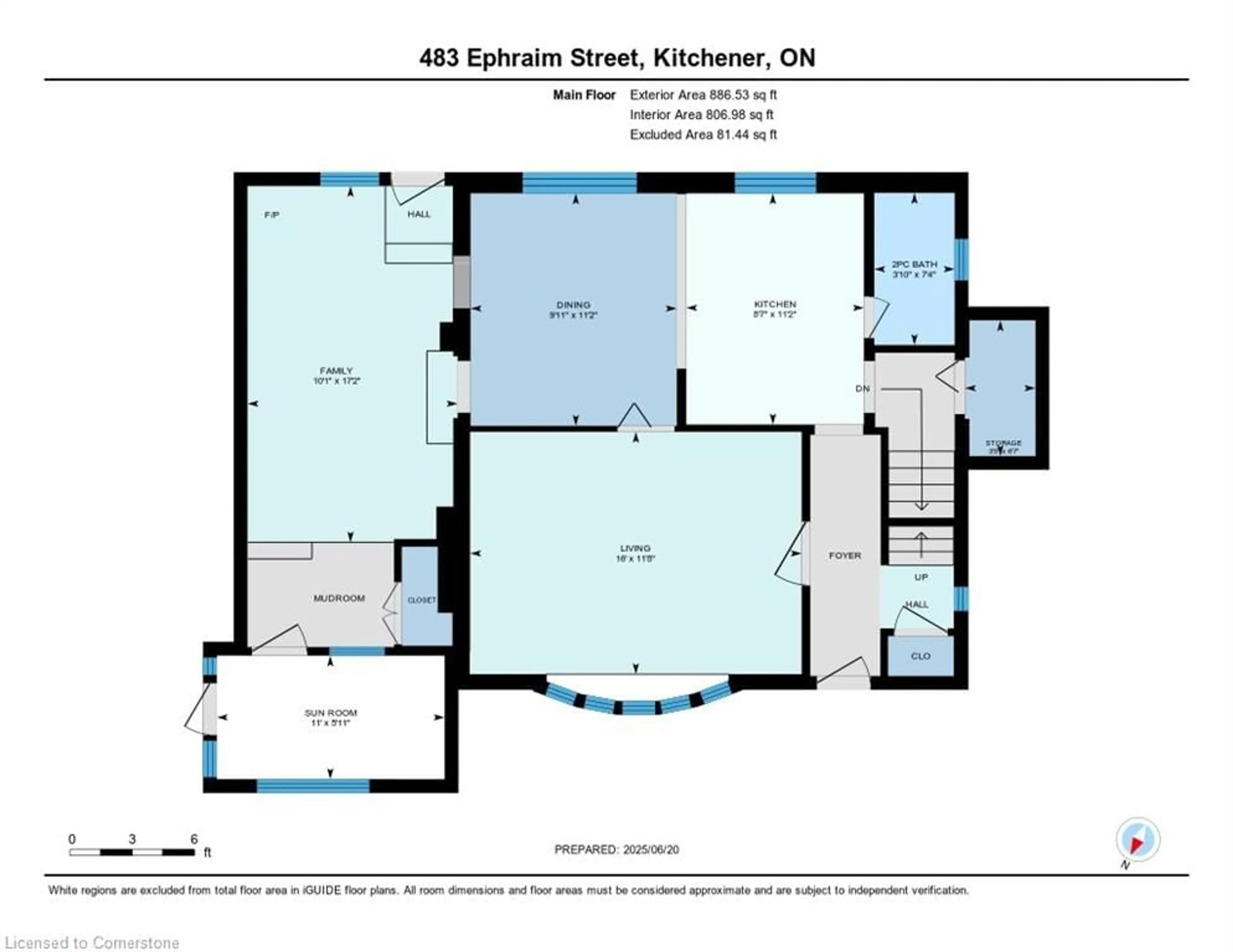 Floor plan for 483 Ephraim St, Kitchener Ontario N2B 2C5