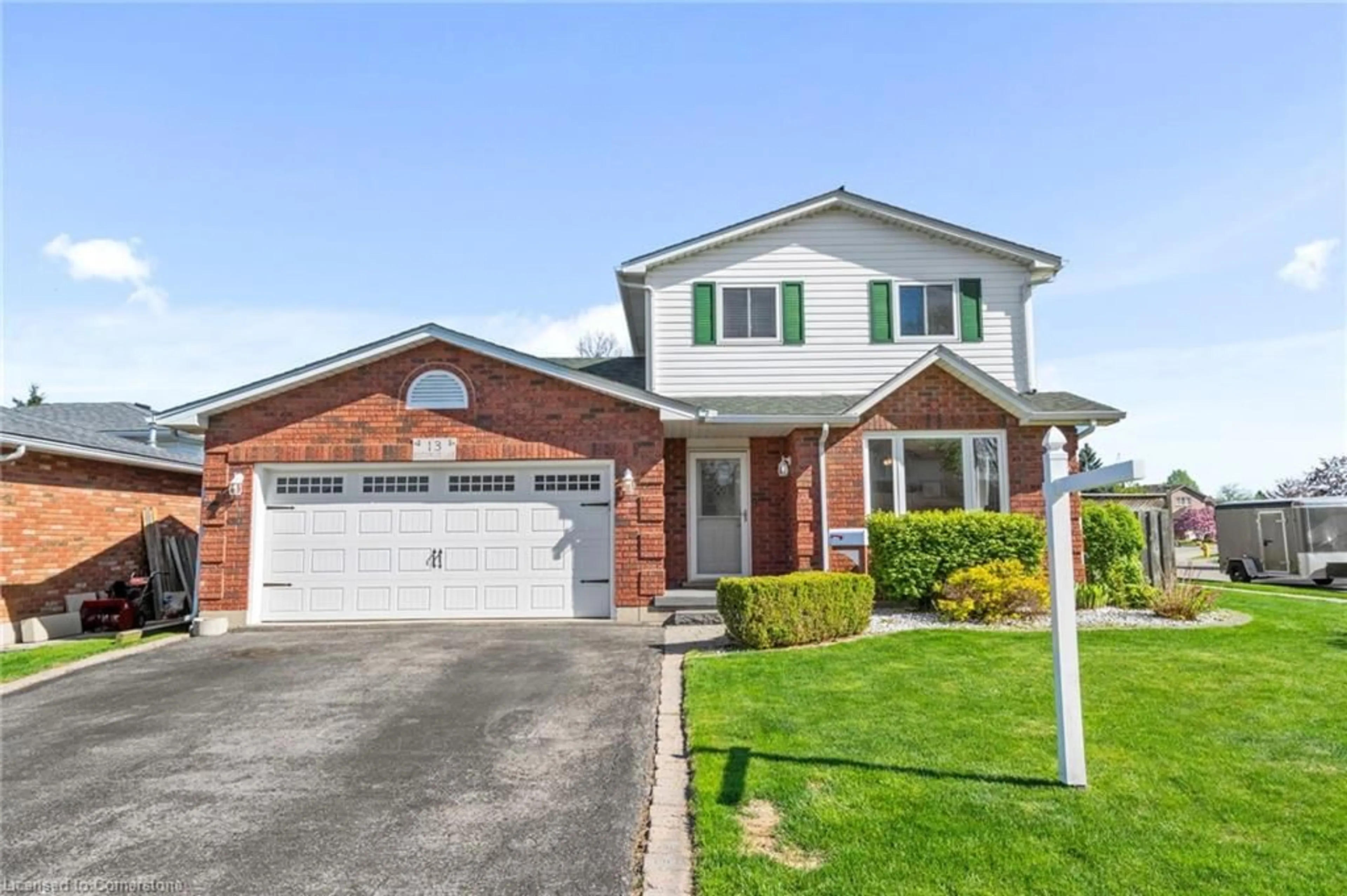 Home with brick exterior material, street for 13 Scottswood Lane, Caledonia Ontario N3W 2M4