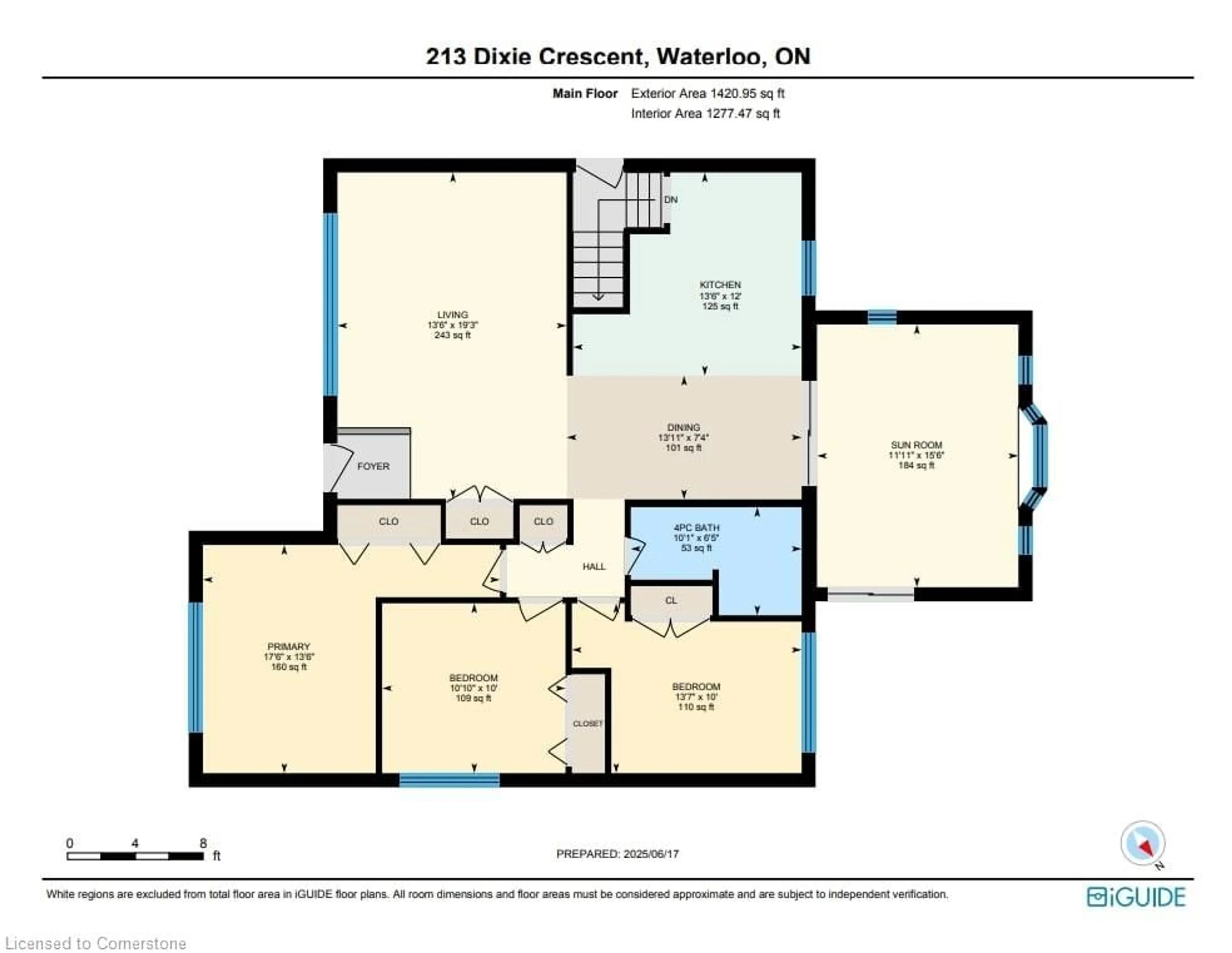 Floor plan for 213 Dixie Cres, Waterloo Ontario N2J 3K9