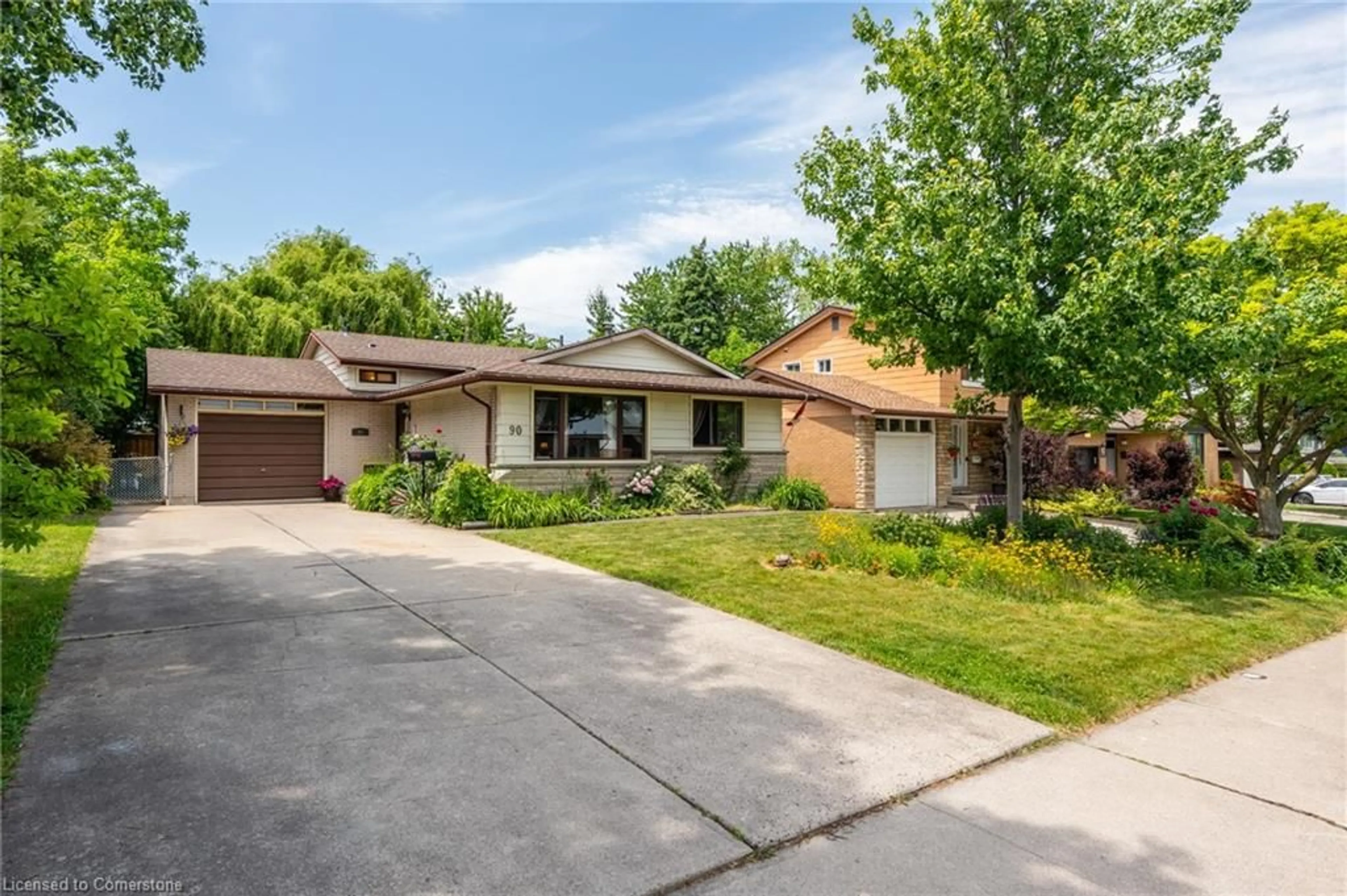 Home with brick exterior material, street for 90 Mountbatten Dr, Hamilton Ontario L9C 3V5