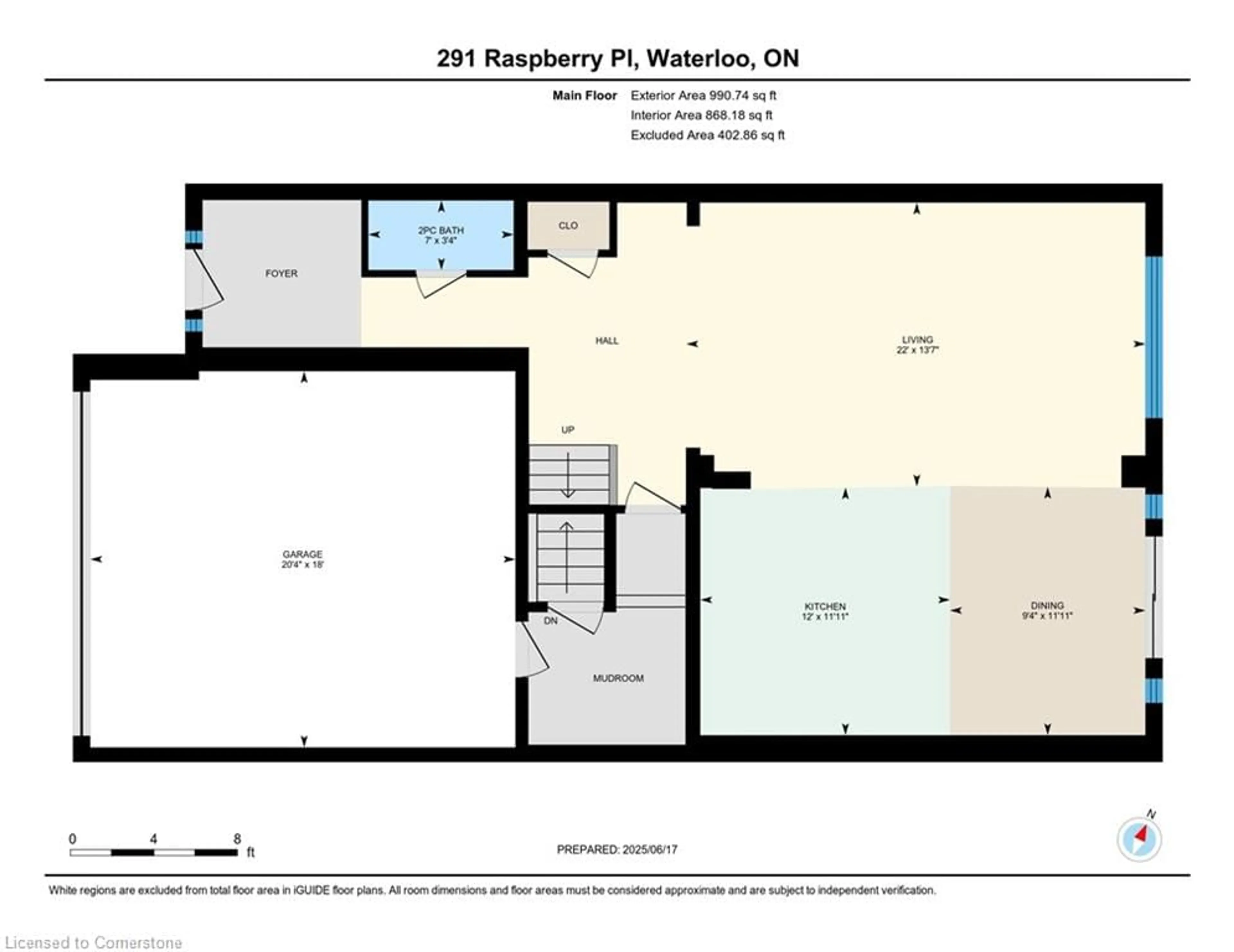 Floor plan for 291 Raspberry Pl, Waterloo Ontario N2T 2Z4